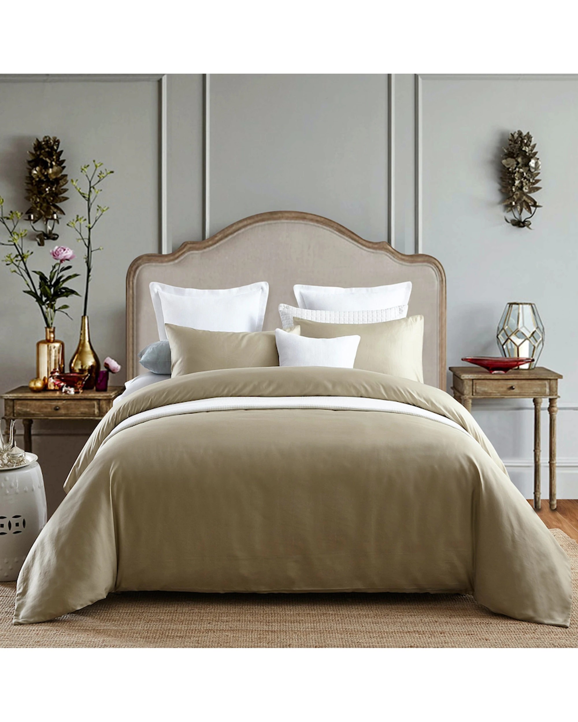 7 Cotton More 100% Cotton 650TC Sateen Quilt Doona Cover Set Single - Beige, 7 of 7