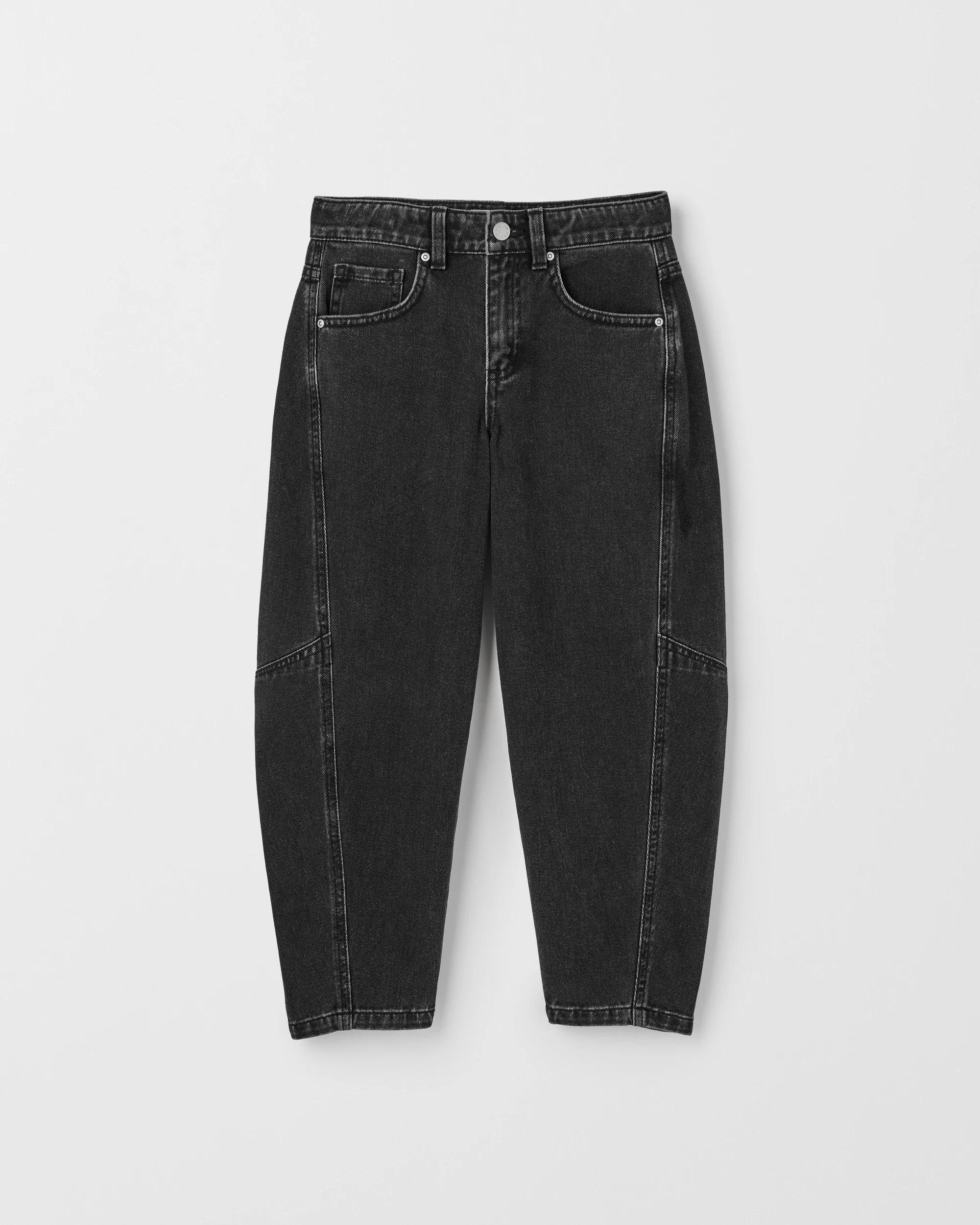 1 Target Kids Barrel Leg Denim Jeans WASHED BLACK, 1 of 1