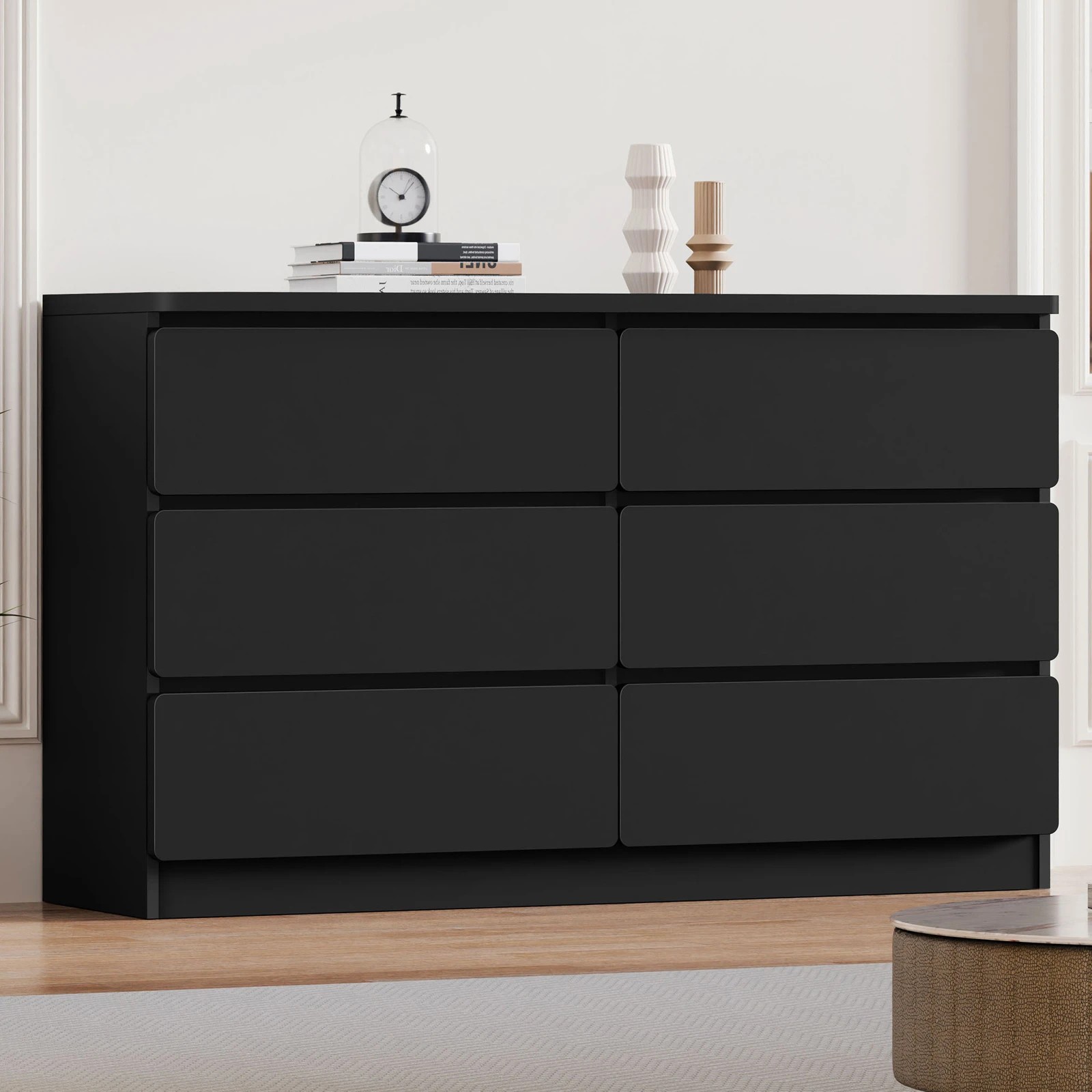 8 Alfordson 6 Chest of Drawers Minimalist Storage Cabinet Dresser - Black, 8 of 10