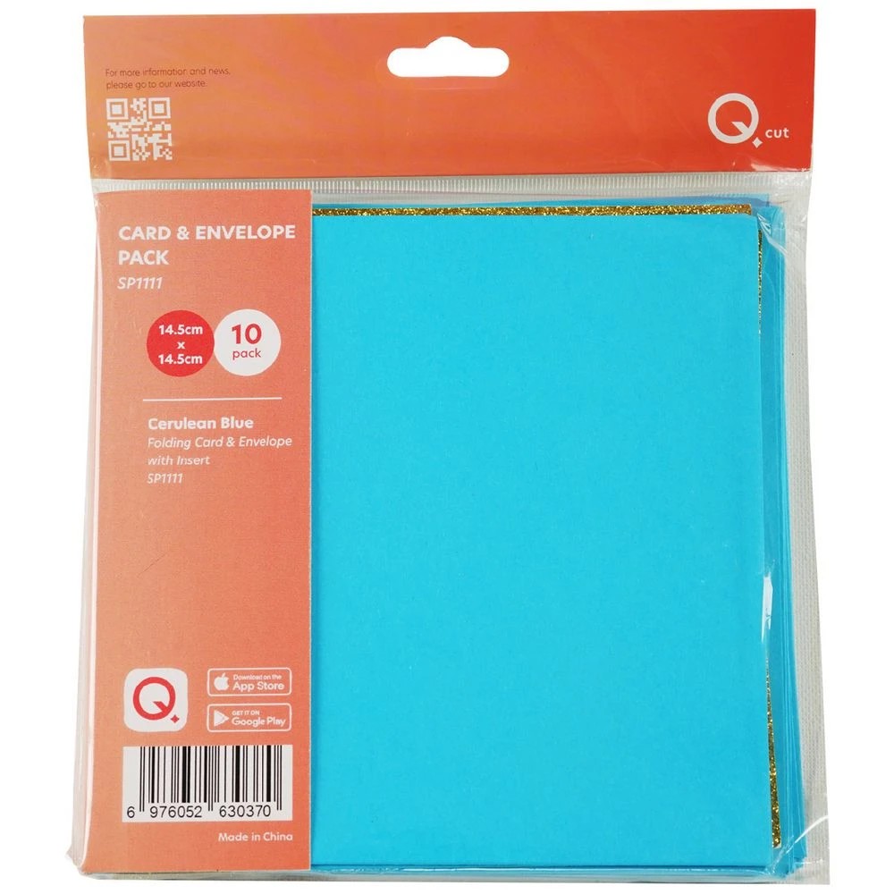 1 Qcut Folding Cards Set Blue/Danburite Glitter, 1 of 3