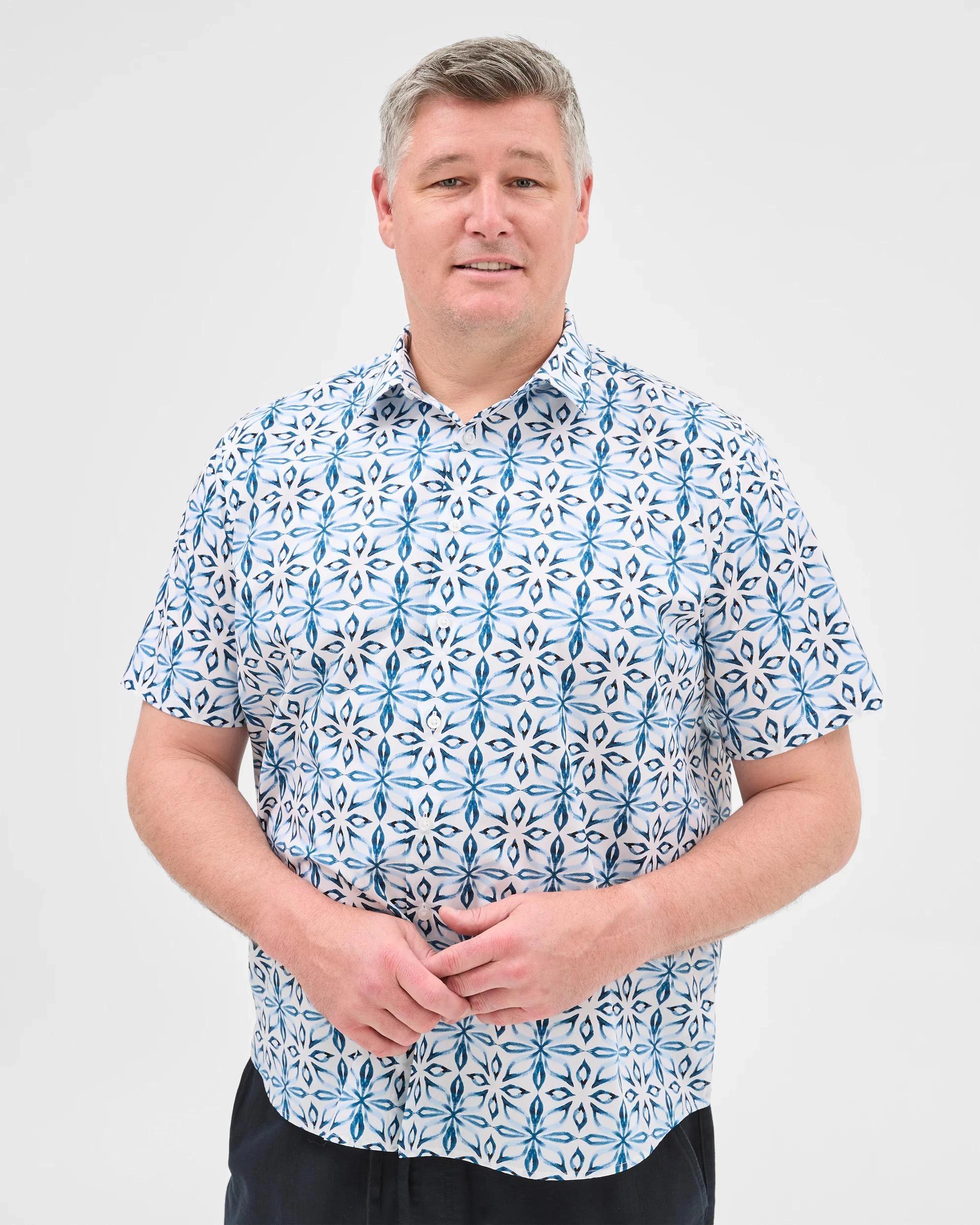 5 Target Man Plus Plus Size Australian Cotton Business Shirt BLUE TILE, 5 of 6