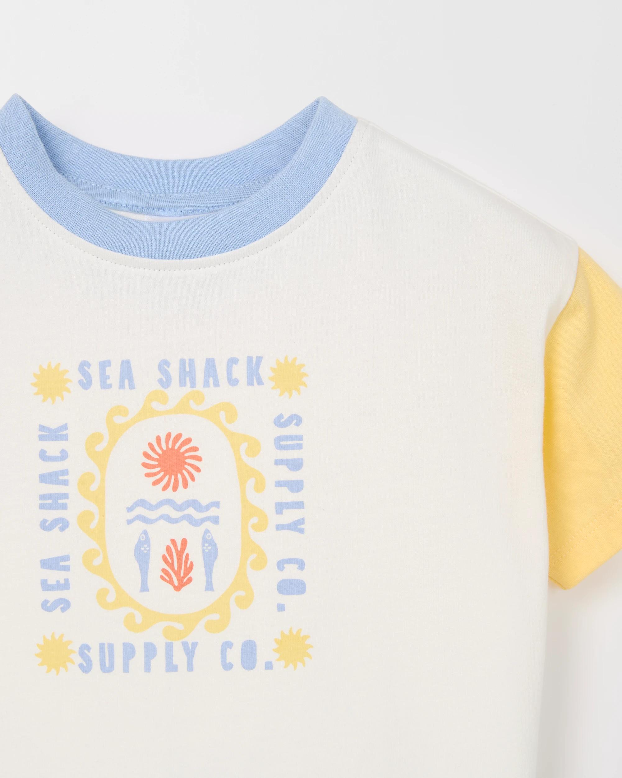 2 Target Baby Baby Organic Cotton Placement Print Oversized T-Shirt SEASHACK CLOUD DANCE CREAM, 2 of 2