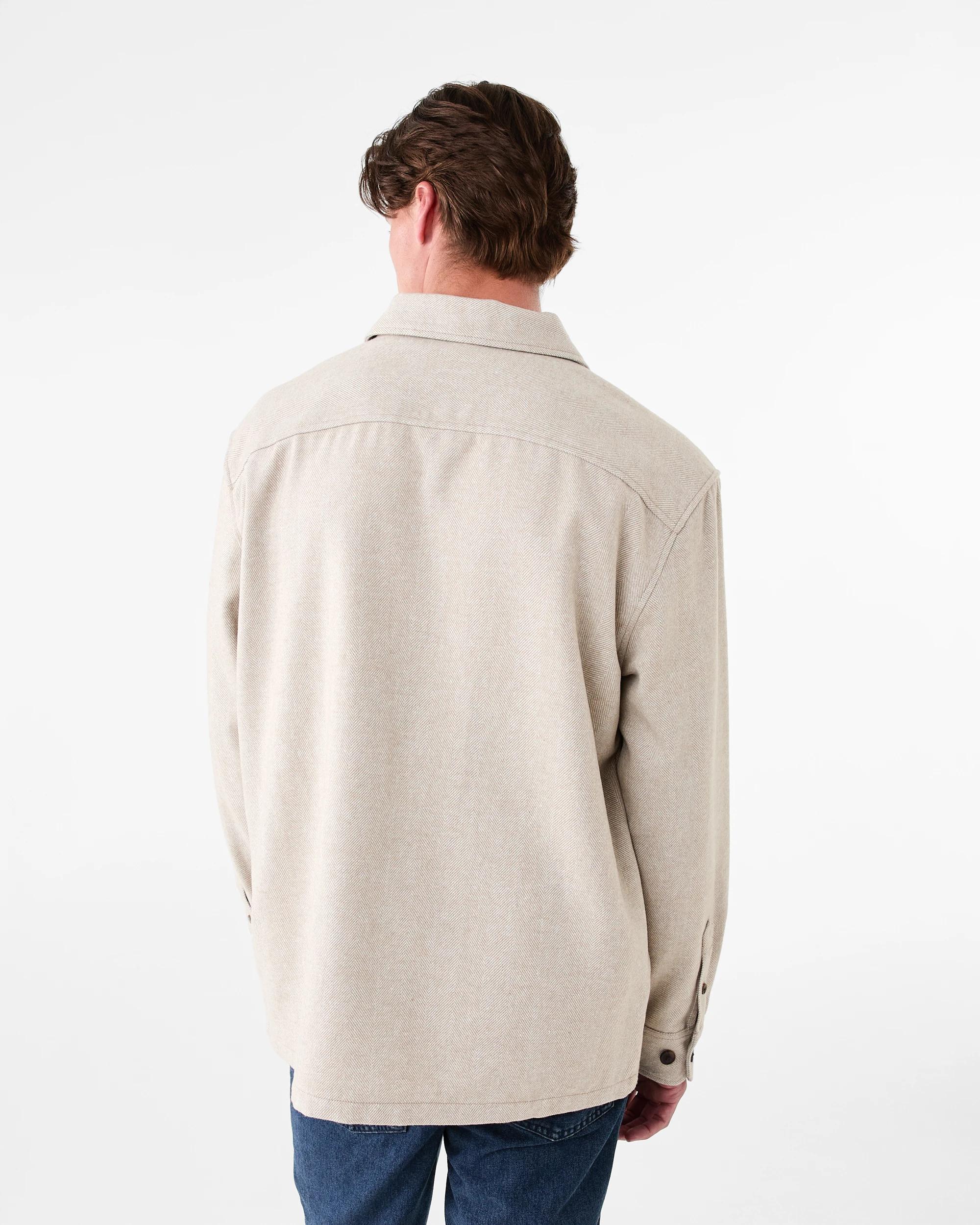 4 Long Sleeve Herringbone Shirt Bge Ntrl, 4 of 8