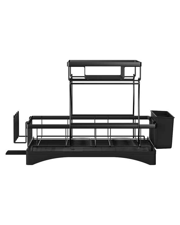 Cefito Dish Rack 2 Tiers Expandable - - Black