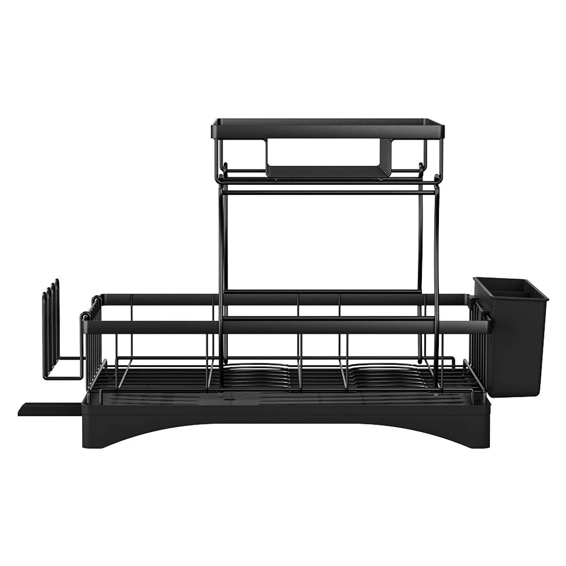 1 Cefito Dish Rack 2 Tiers Expandable - Black, 1 of 4