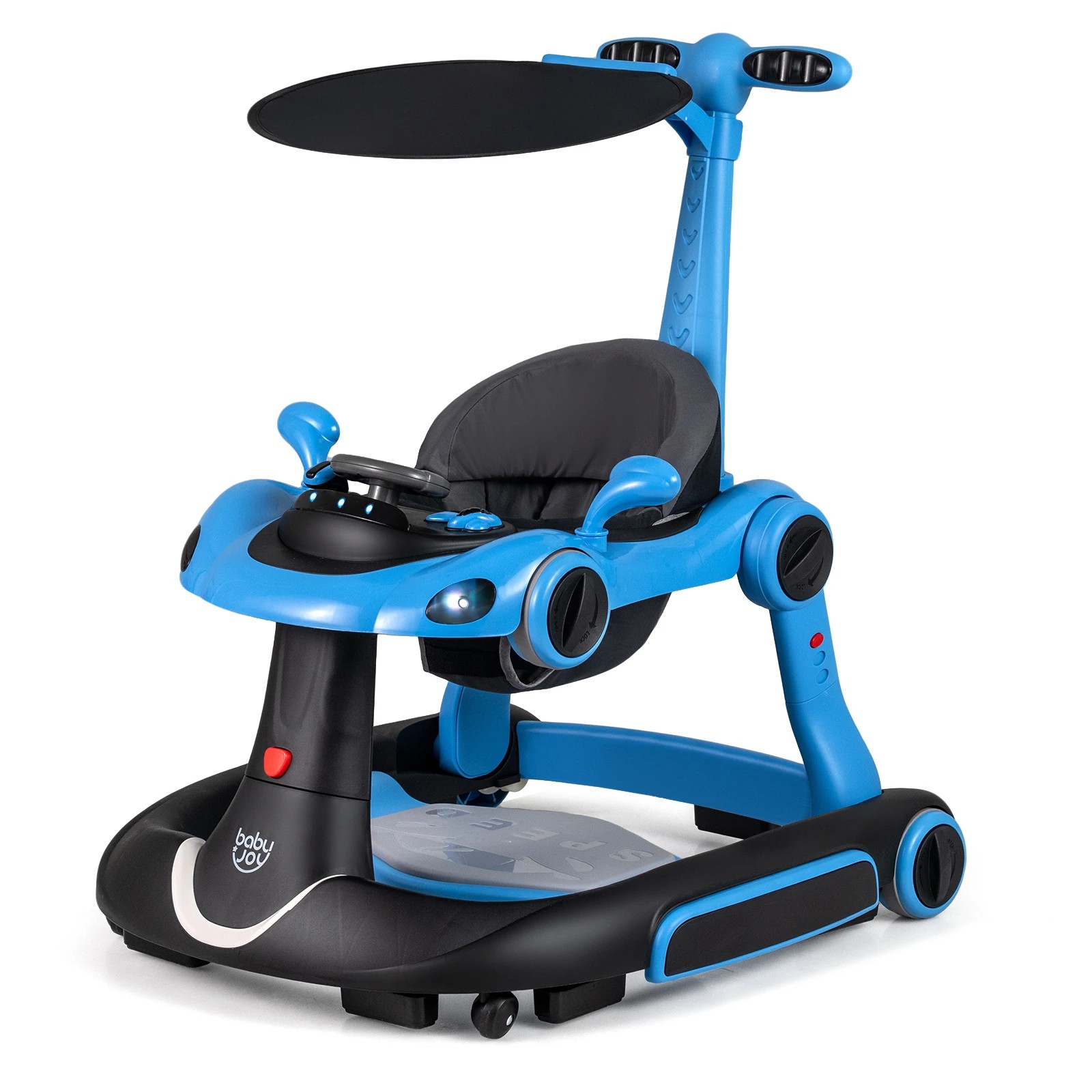 1 Costway 7-in-1 Baby Walker Portable Push Car - Blue, 1 of 3