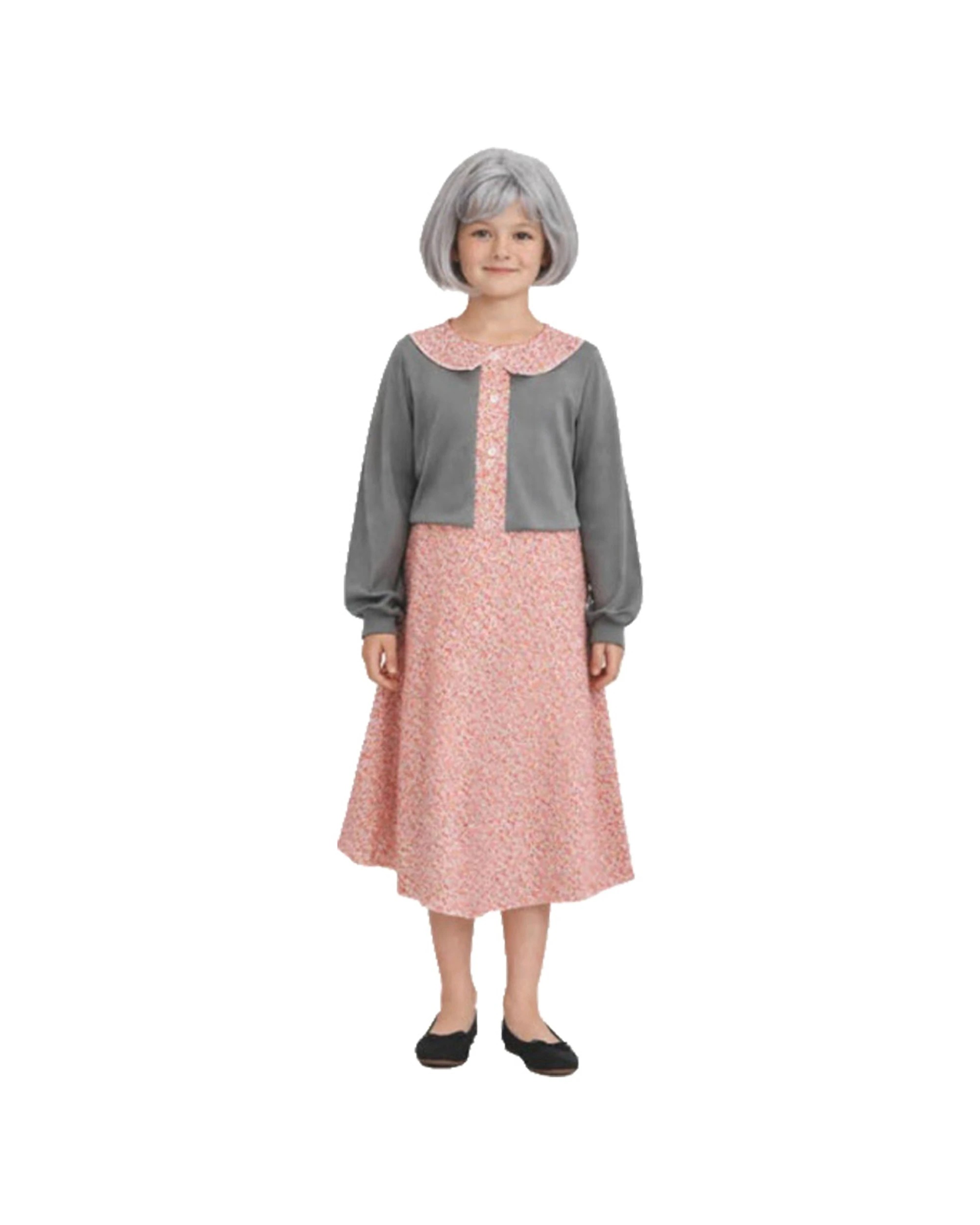 1 JD Party Childrens Grandma Costume Dress And Jacket Floral - Pattern, 1 of 2