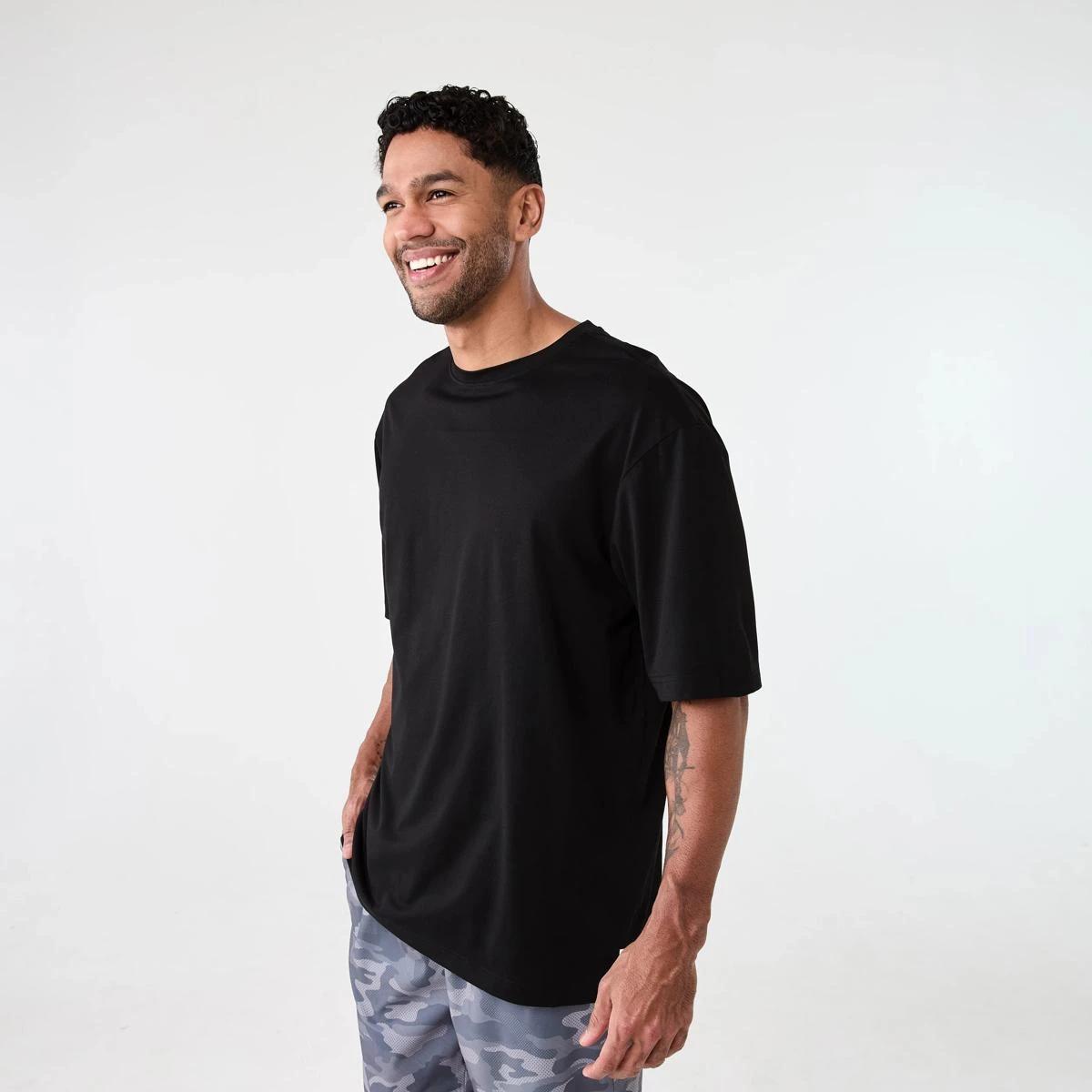 2 Active Mens Oversized Training T-shirt BLACK, 2 of 6