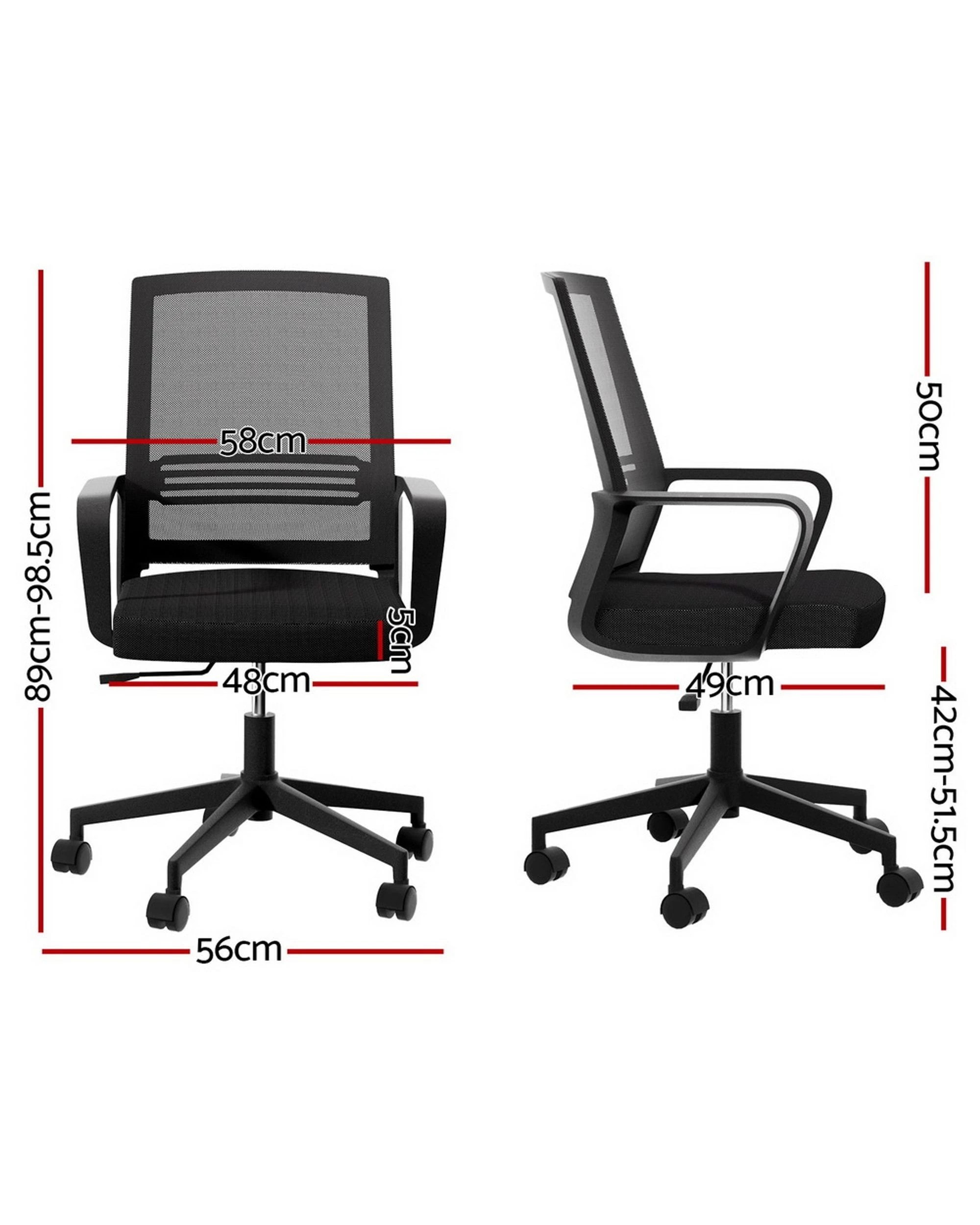 2 Artiss Mesh Office Chair Mid Back
 - Black, 2 of 3