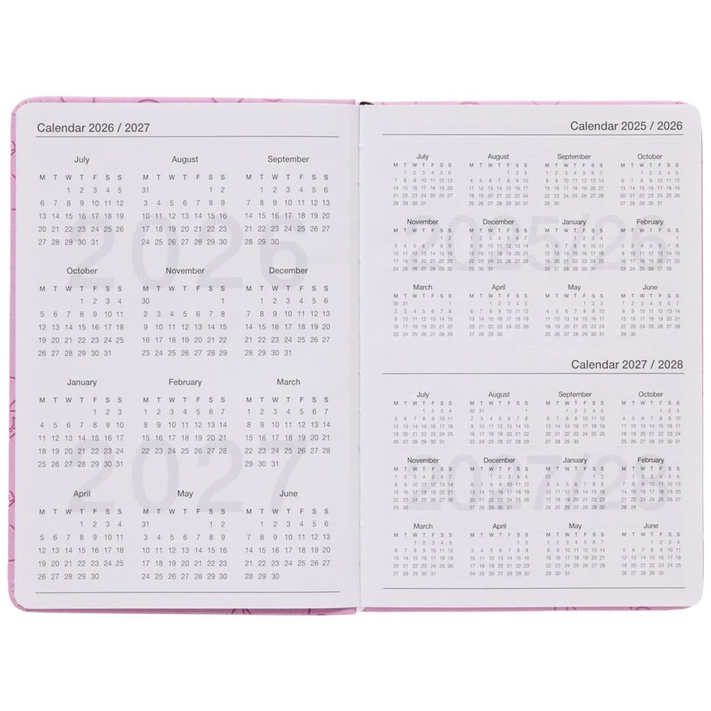 3 J.Burrows A5 Week-To-View Embossed Diary FY26/27 Pink, 3 of 6