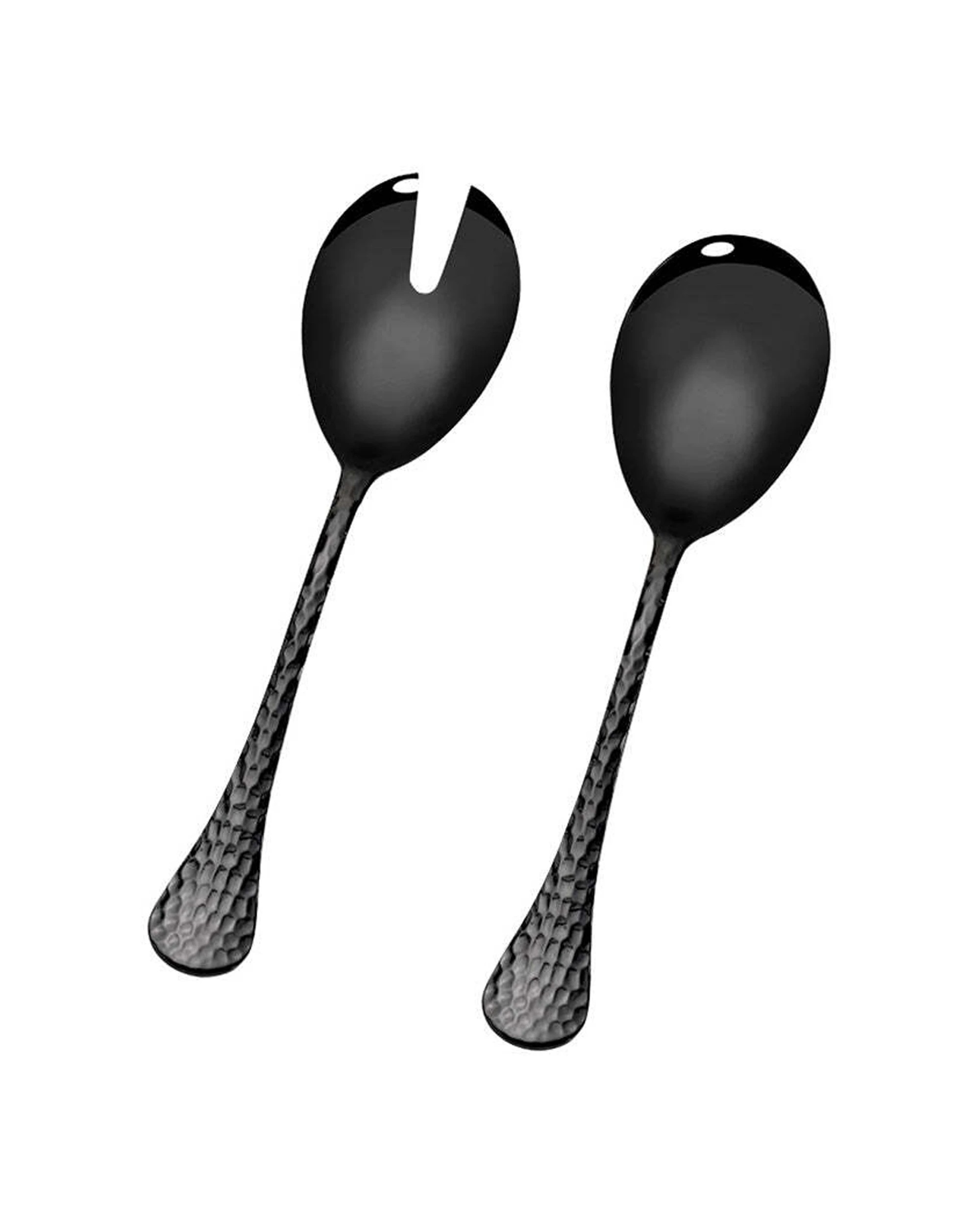 2 Stanley Rogers 2pc Bolero Salad Servers Spoon Fork Set Stainless Steel Utensil Set - Black, 2 of 5