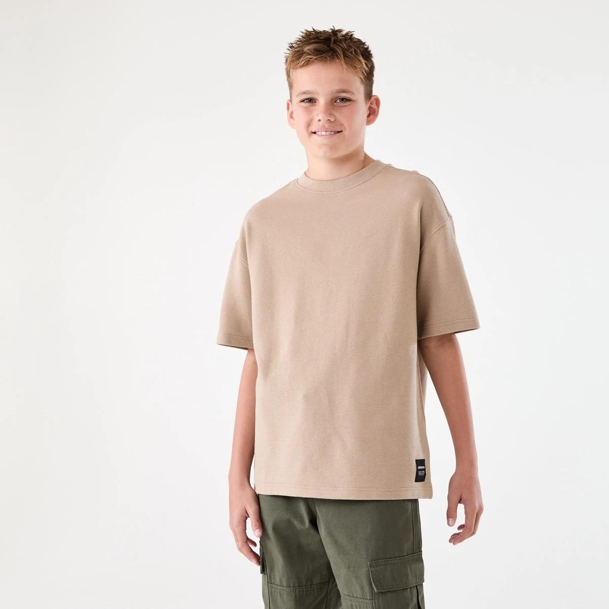 1 Short Sleeve Oversized Textured T-shirt SAVANNAH, 1 of 7