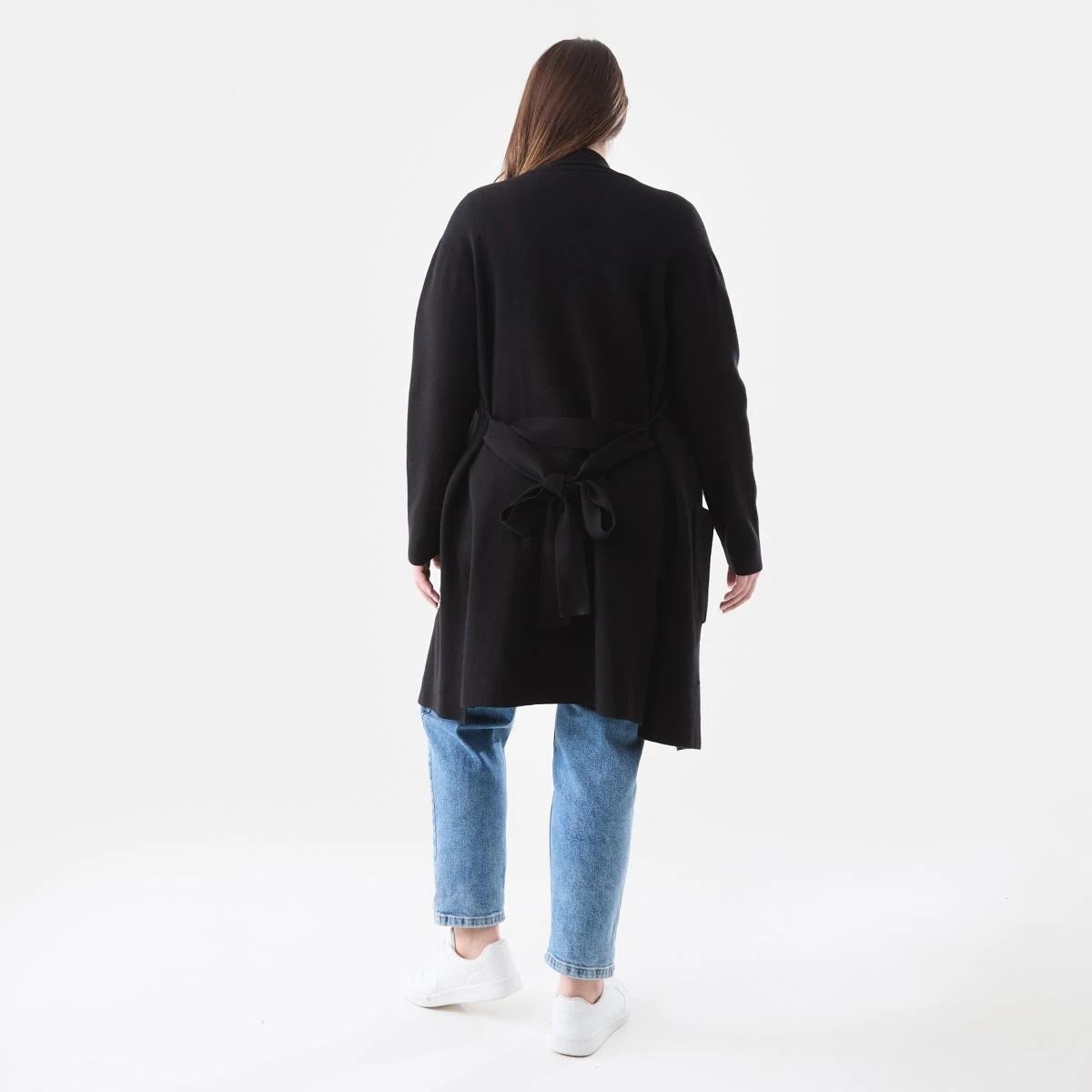 3 Curve Trench Coatigan Black, 3 of 6