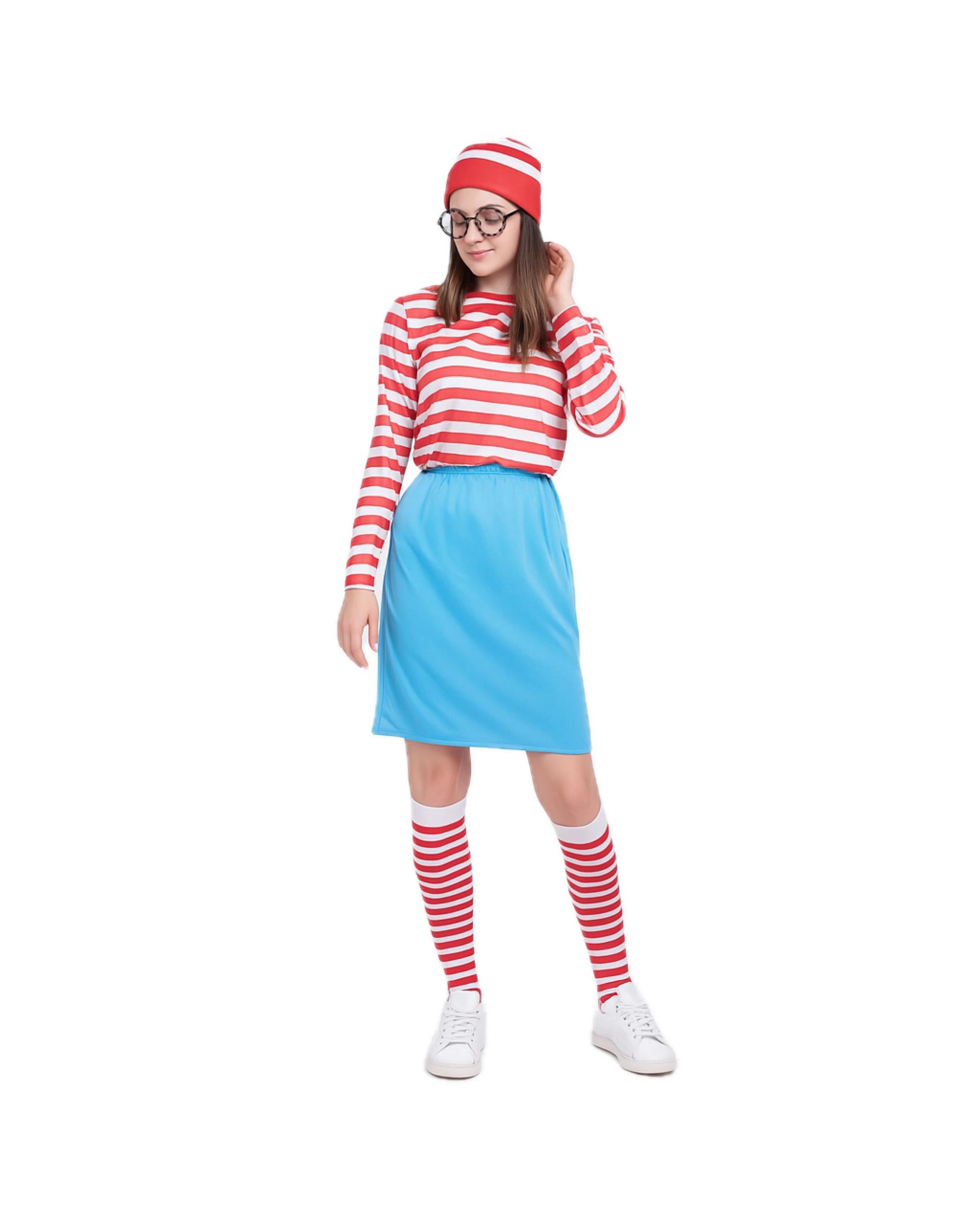 1 BR Costumes Ladies Striped Costume Set with Party Hat and Glasses , 1 of 1