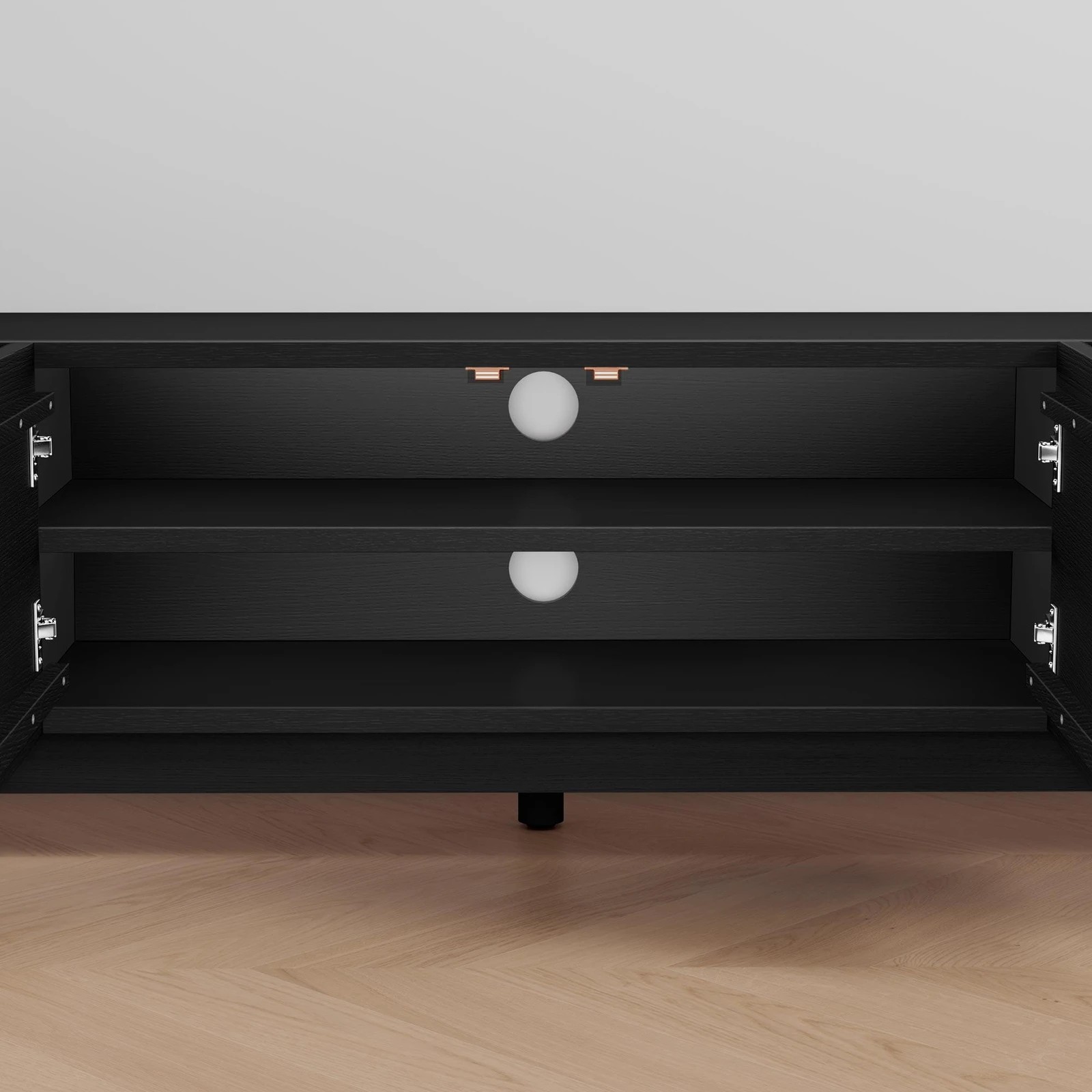 5 Alfordson Entertainment Unit TV Cabinet Stand 180cm Storage Shelves - Black, 5 of 8