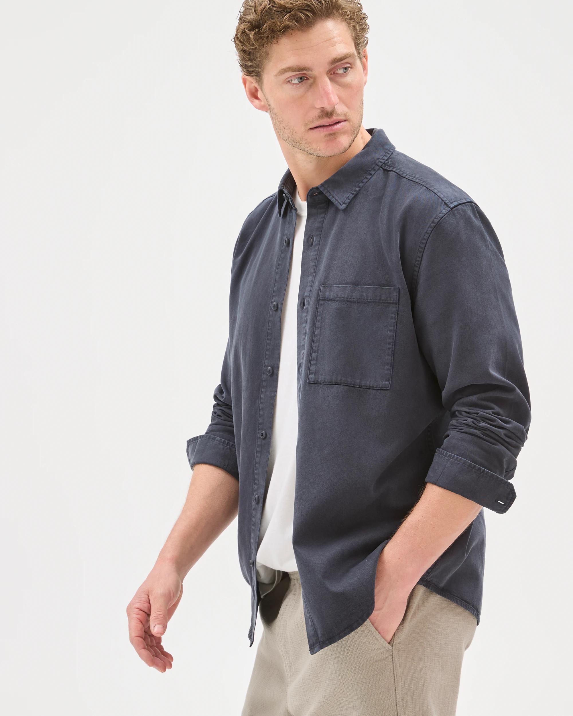 6 Target Man Long Sleeve Washed Shirt NIGHT SKY, 6 of 7