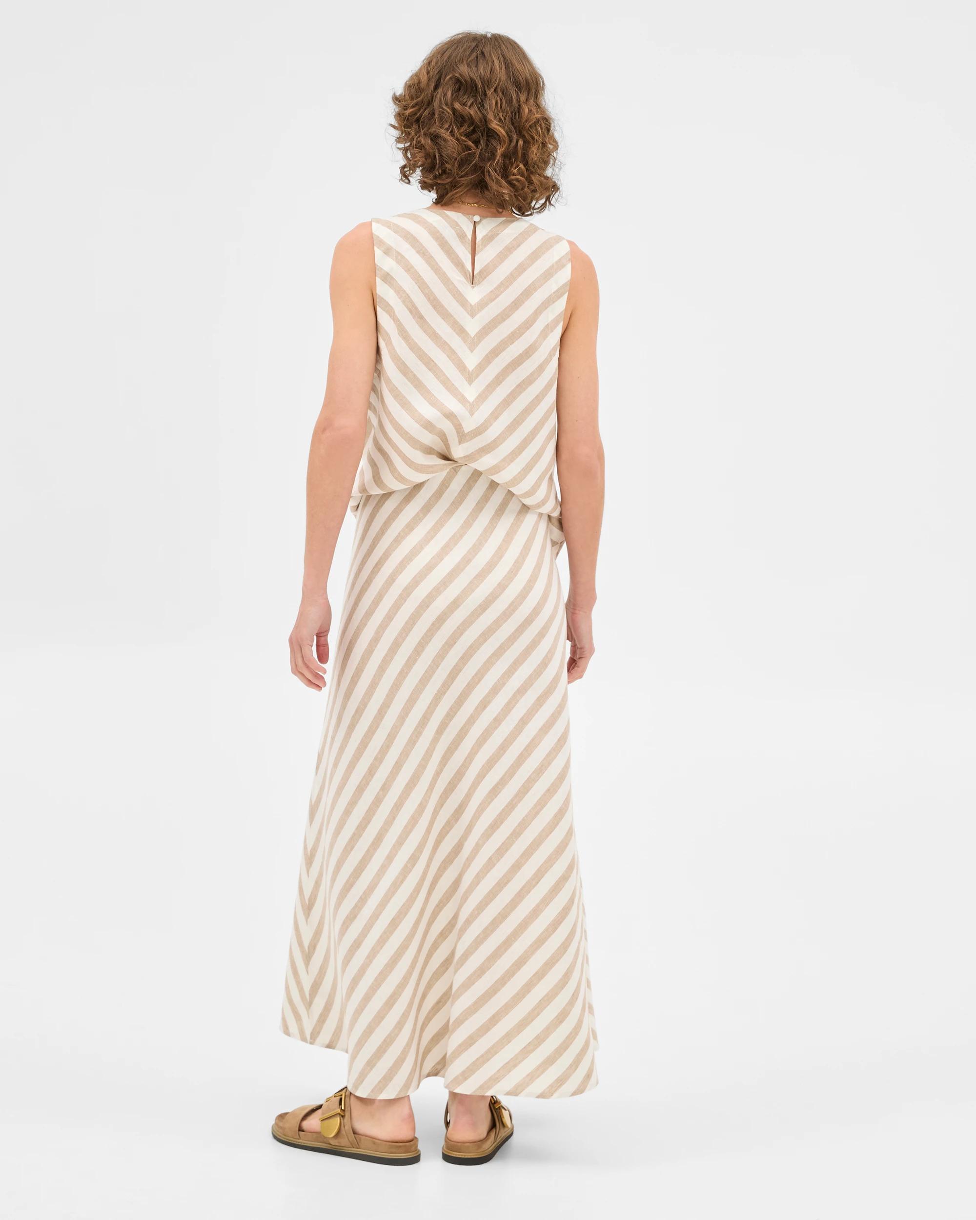 6 Target European Linen Bias Cut Midi Skirt CHEVRON STRIPE, 6 of 6