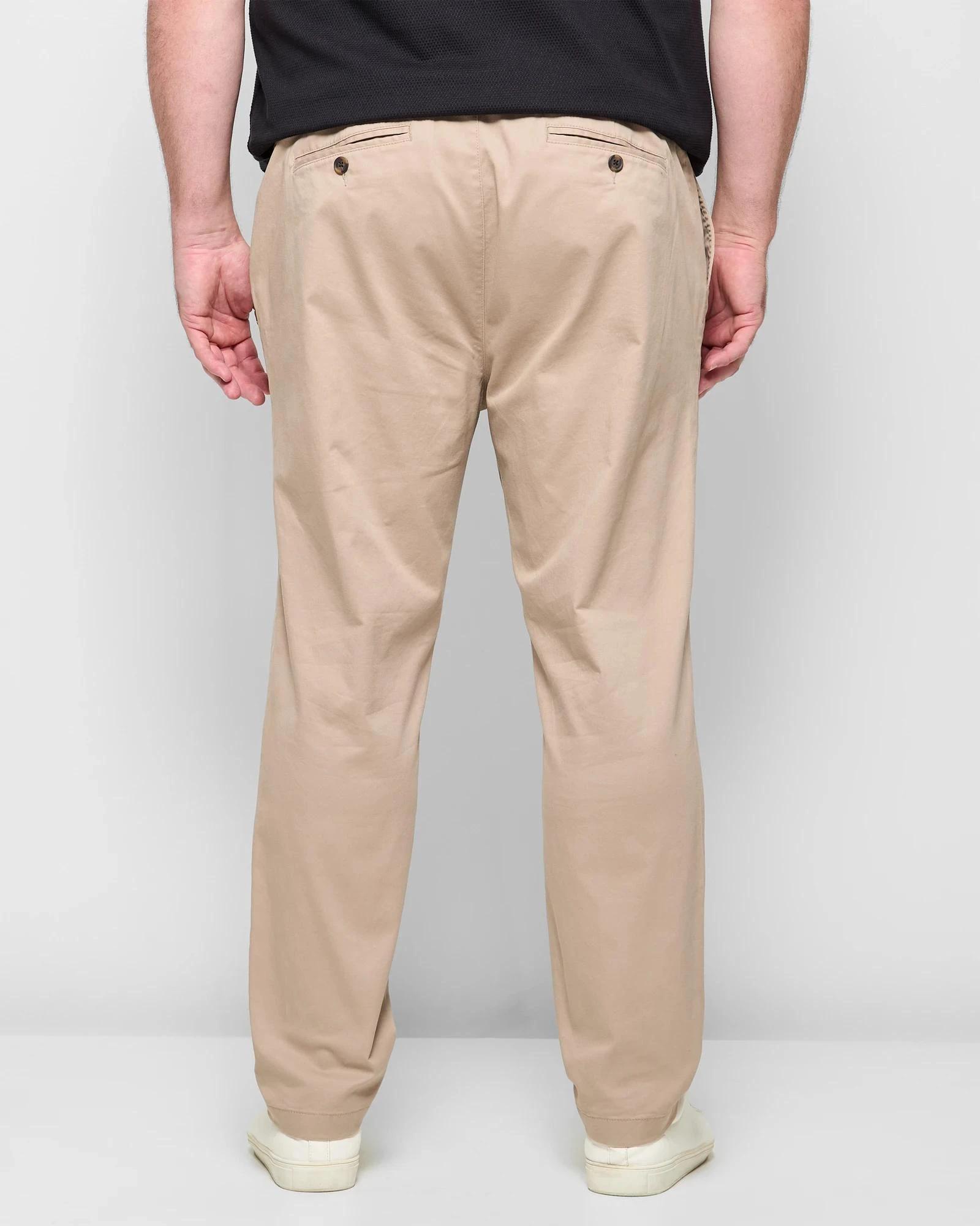 4 Target Man Plus Plus Size Australian Cotton 1/2 Elastic Waist Tapered Chino Pants SAND, 4 of 5