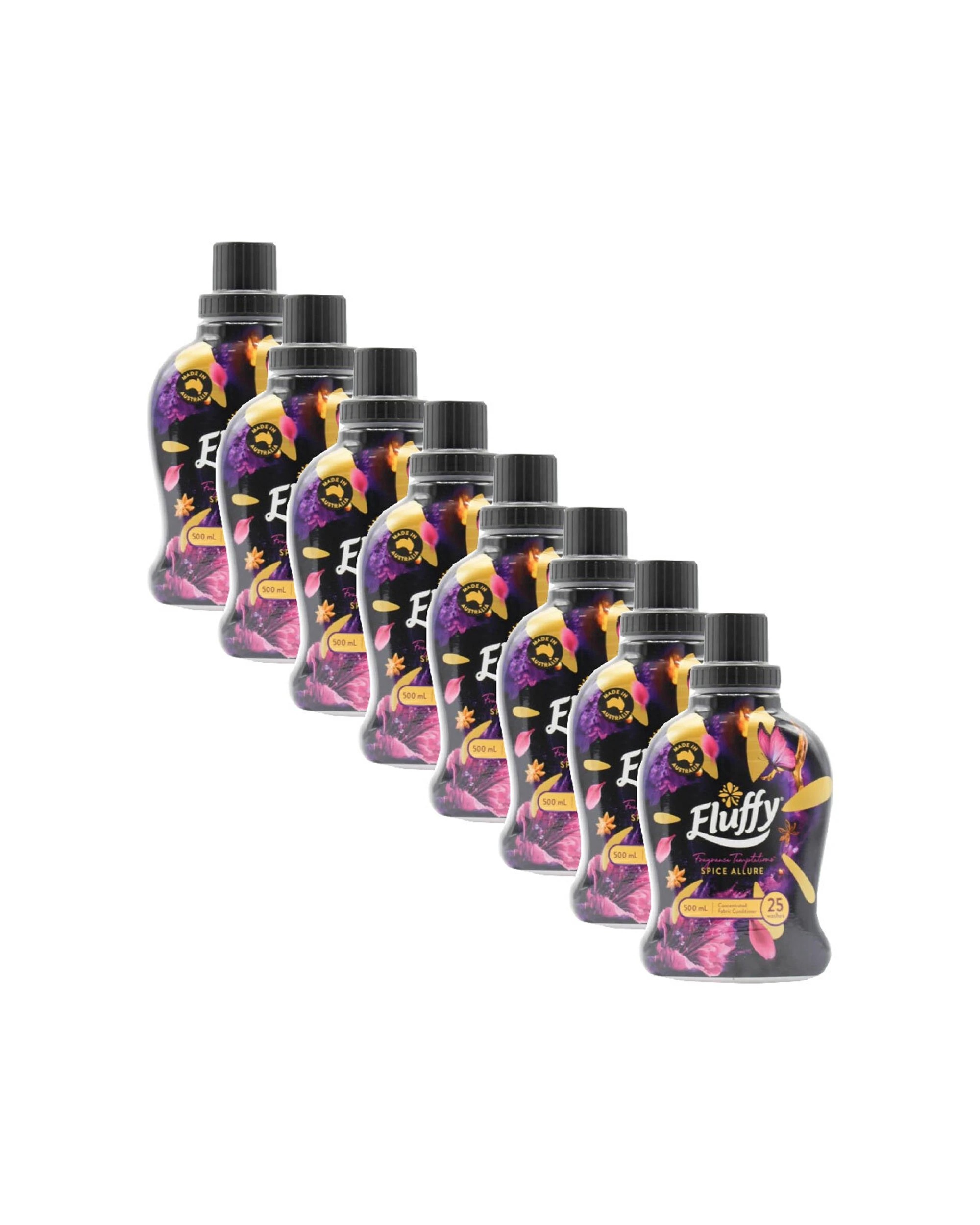 1 Fluffy 8PK Fabric Softener Temptations Spice Allure Scented Gentle Care 500 - Multi, 1 of 3