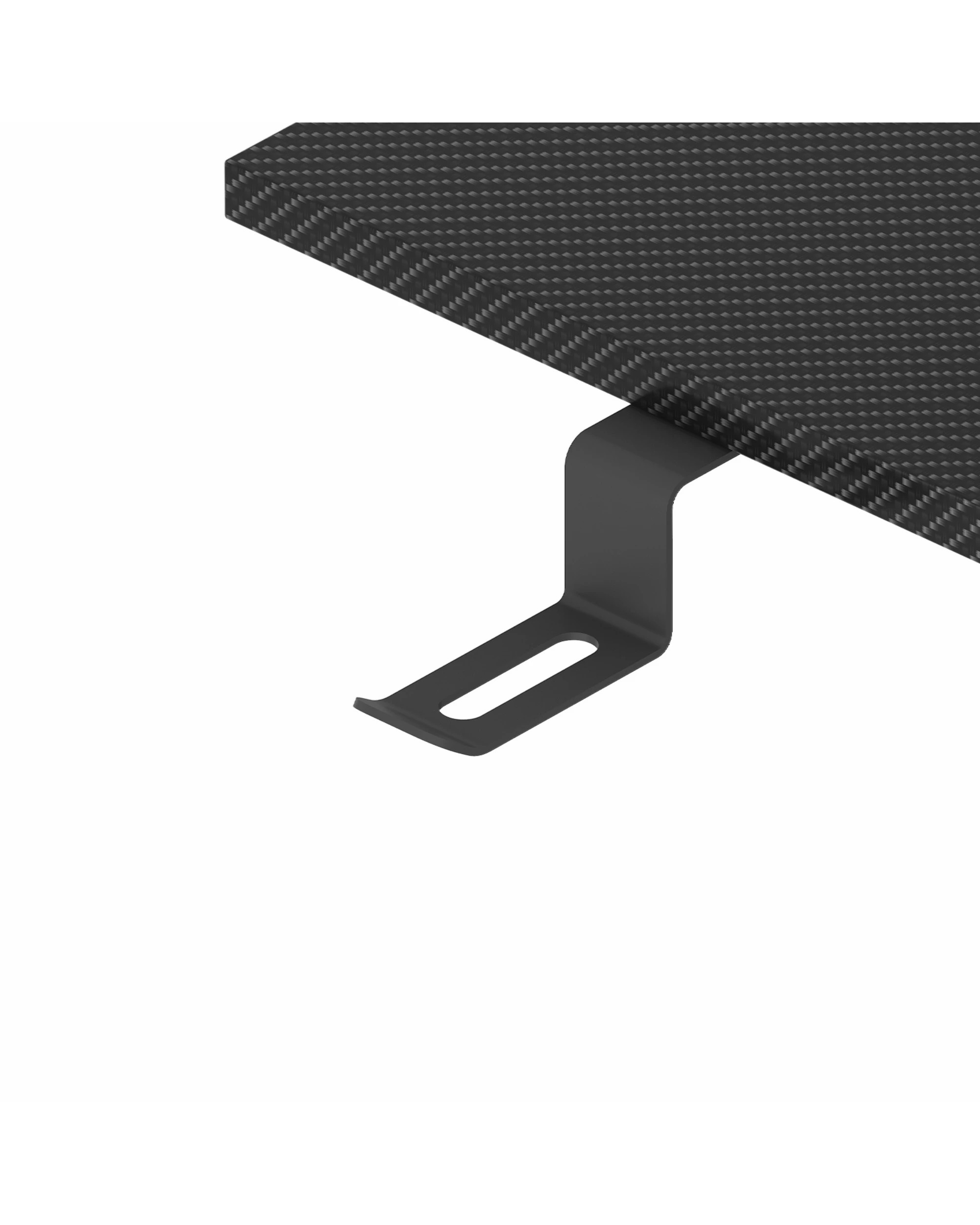 10 Advwin L Shaped Gaming Desk with LED Lights & Power Outlets Reversible Storage Shelf 100cm - Black, 10 of 10