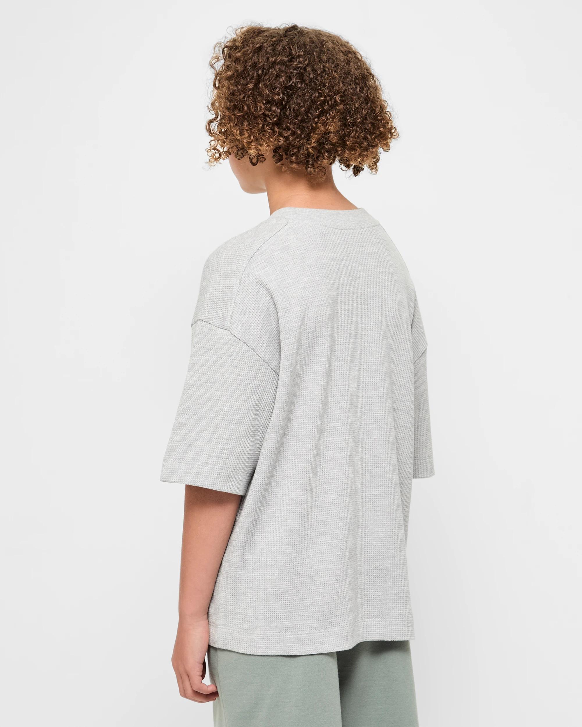 3 Target Australian Cotton Waffle Oversize T-shirt GREY MARLE, 3 of 5