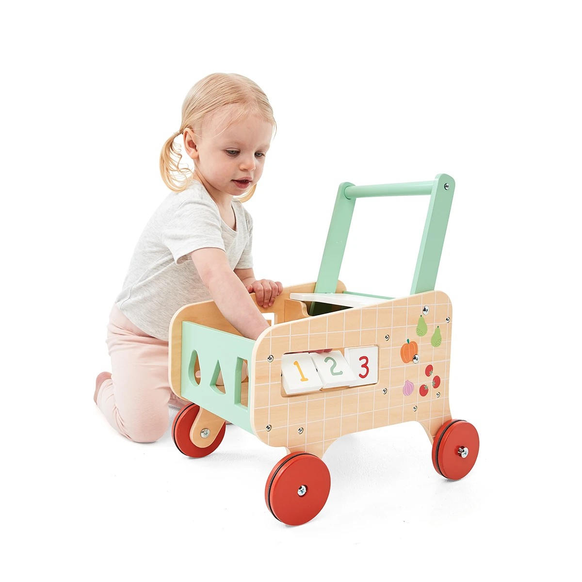 1 4 Piece Wooden Shopping Cart Playset, 1 of 10