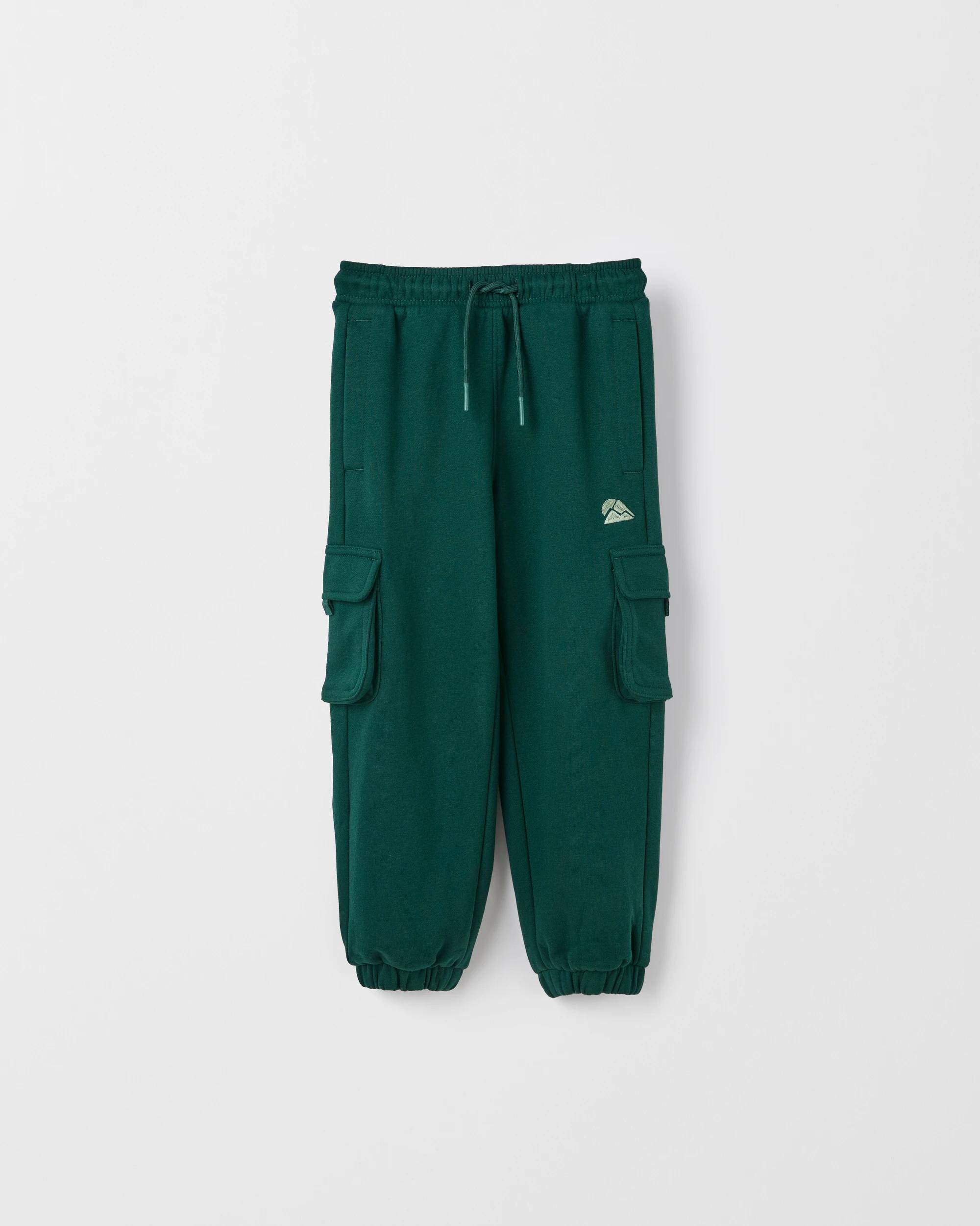 1 Target Kids Australian Cotton Blend Cargo Trackpants GREEN, 1 of 2