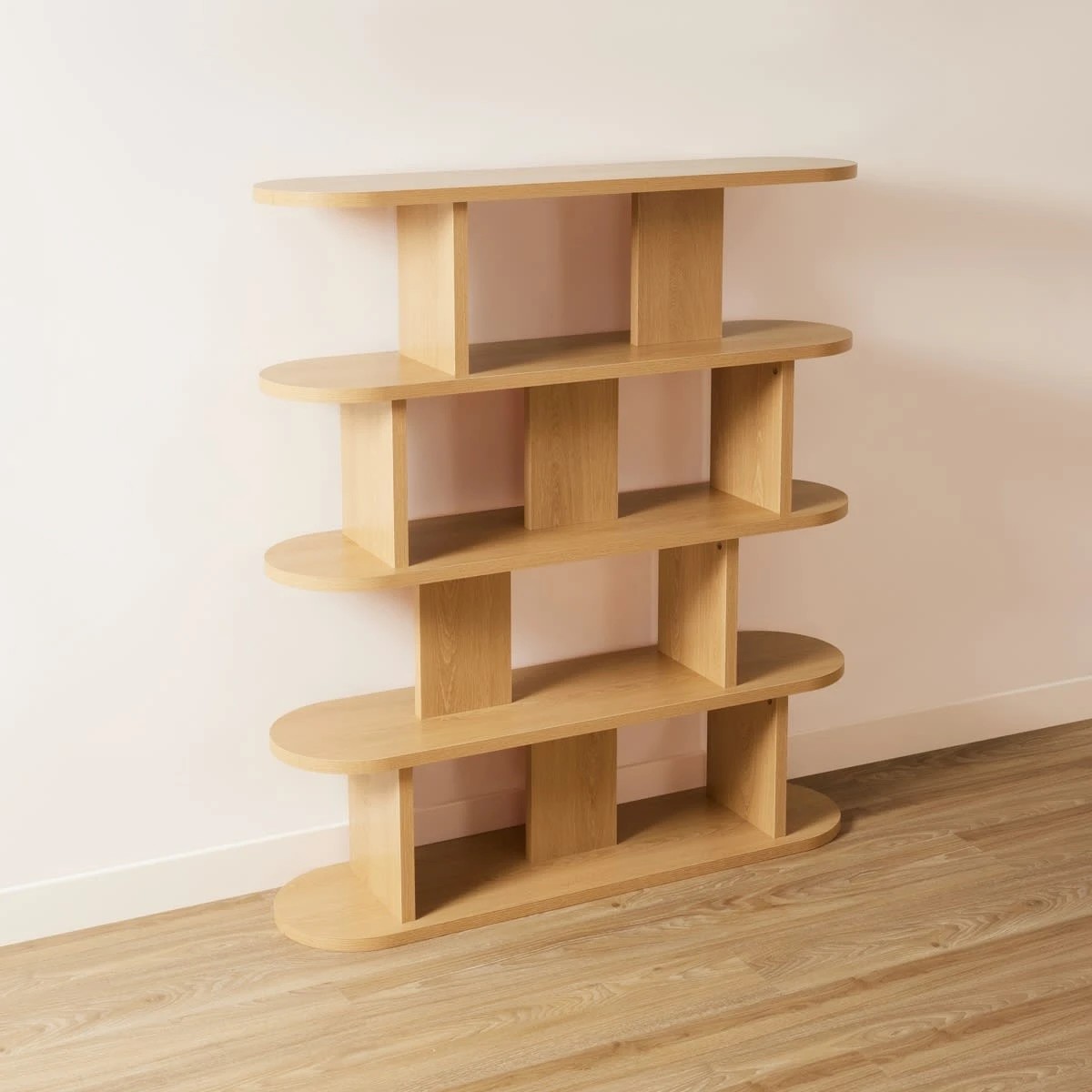 4 5 Tier Lozenge Bookshelf - Oak Look, 4 of 6