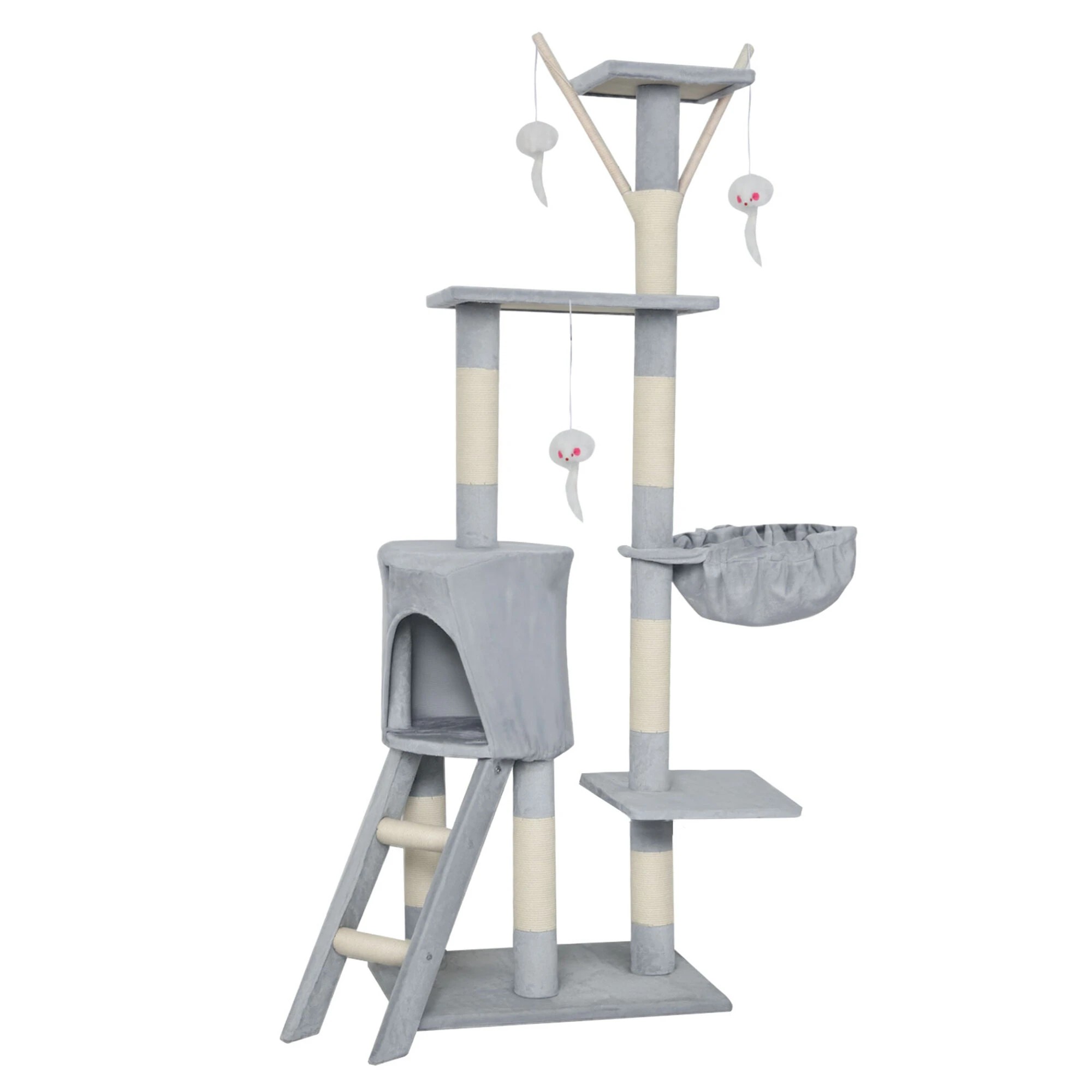 2 Pawz Cat Tree Scratching Post  143cm - Grey, 2 of 9