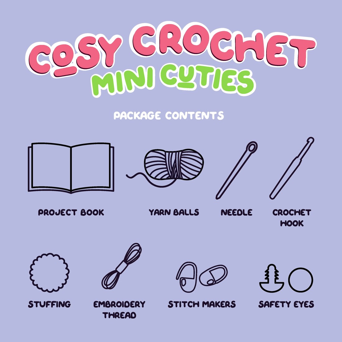 3 Craft Maker Cosy Crochet Mini Cuties Kit, 3 of 7