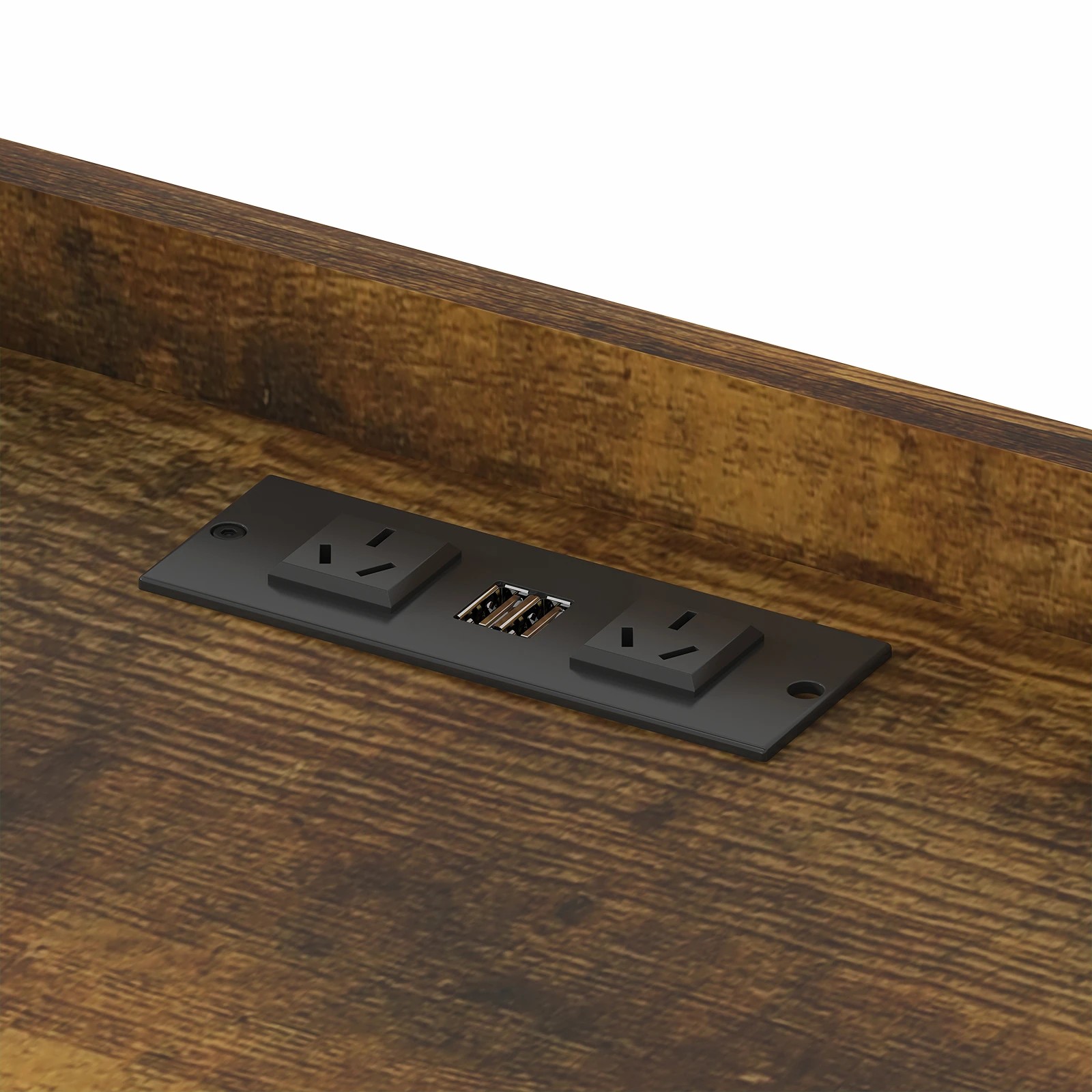 5 Advwin Bedside Table with Charging Station LED Lights 2 Drawers - Brown, 5 of 9