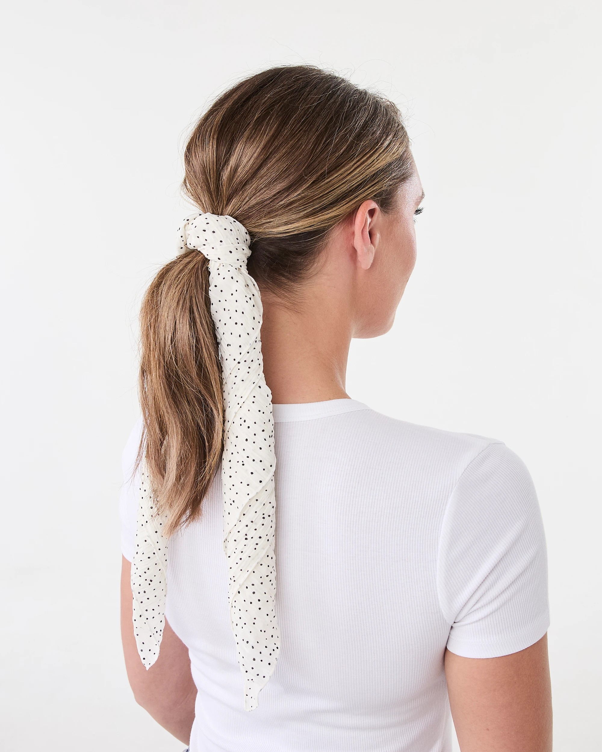 4 Mini Polka Scarf - White, 4 of 6