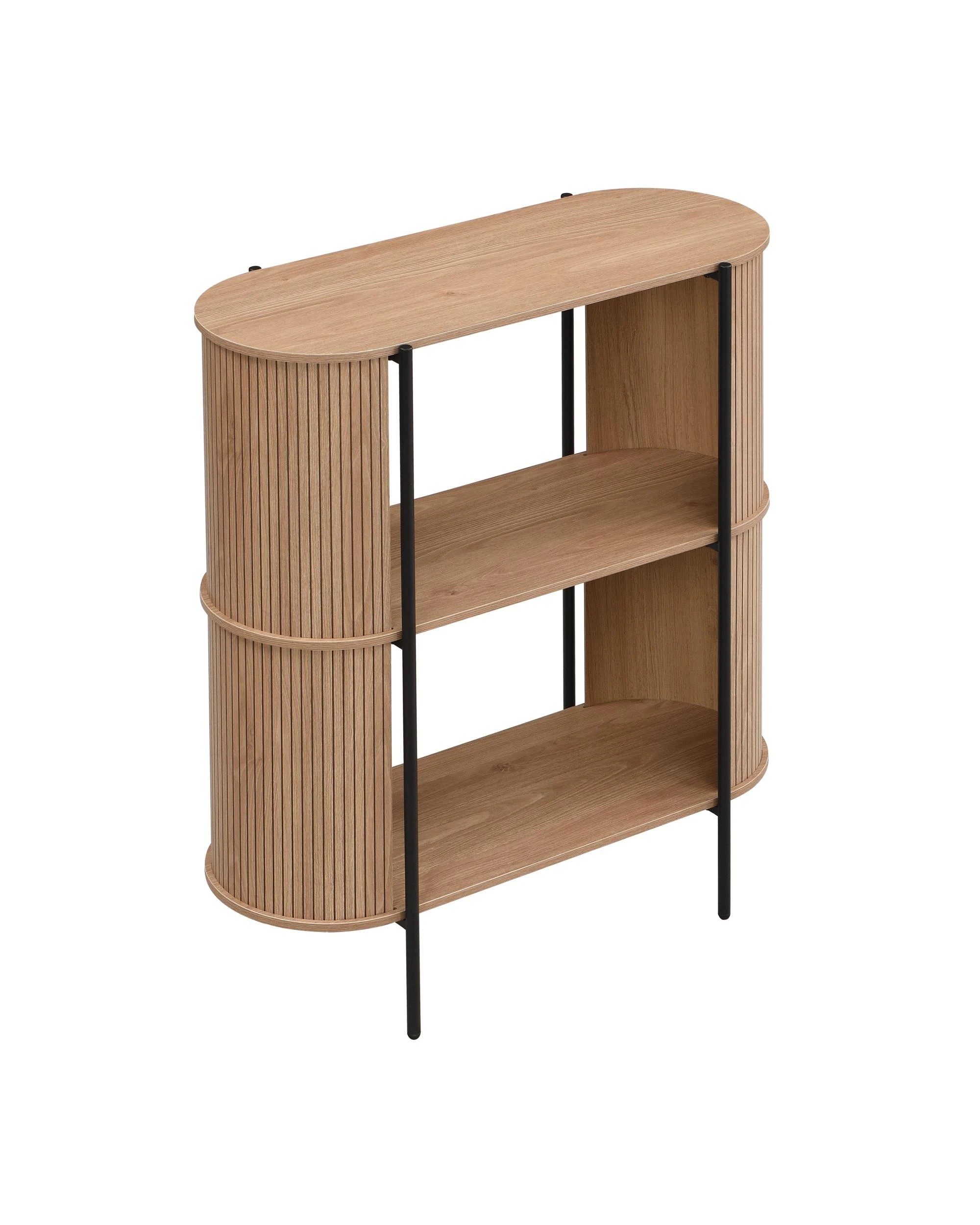 5 Kodu Bookcase Open Shelving 2 Tier Oak - Black, 5 of 10