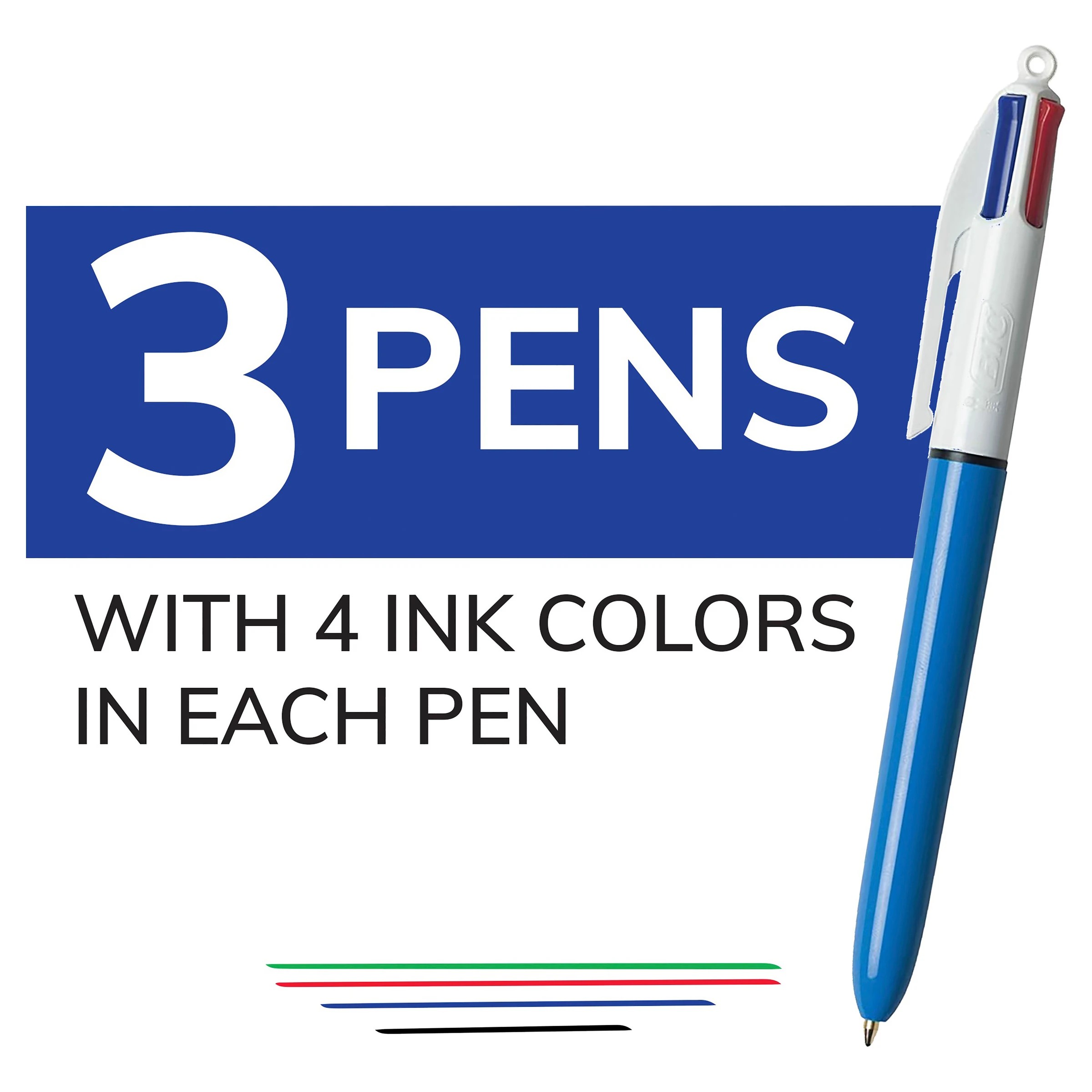 9 3 Pack BIC 4 Colours Original Ballpoint Pens, 9 of 10