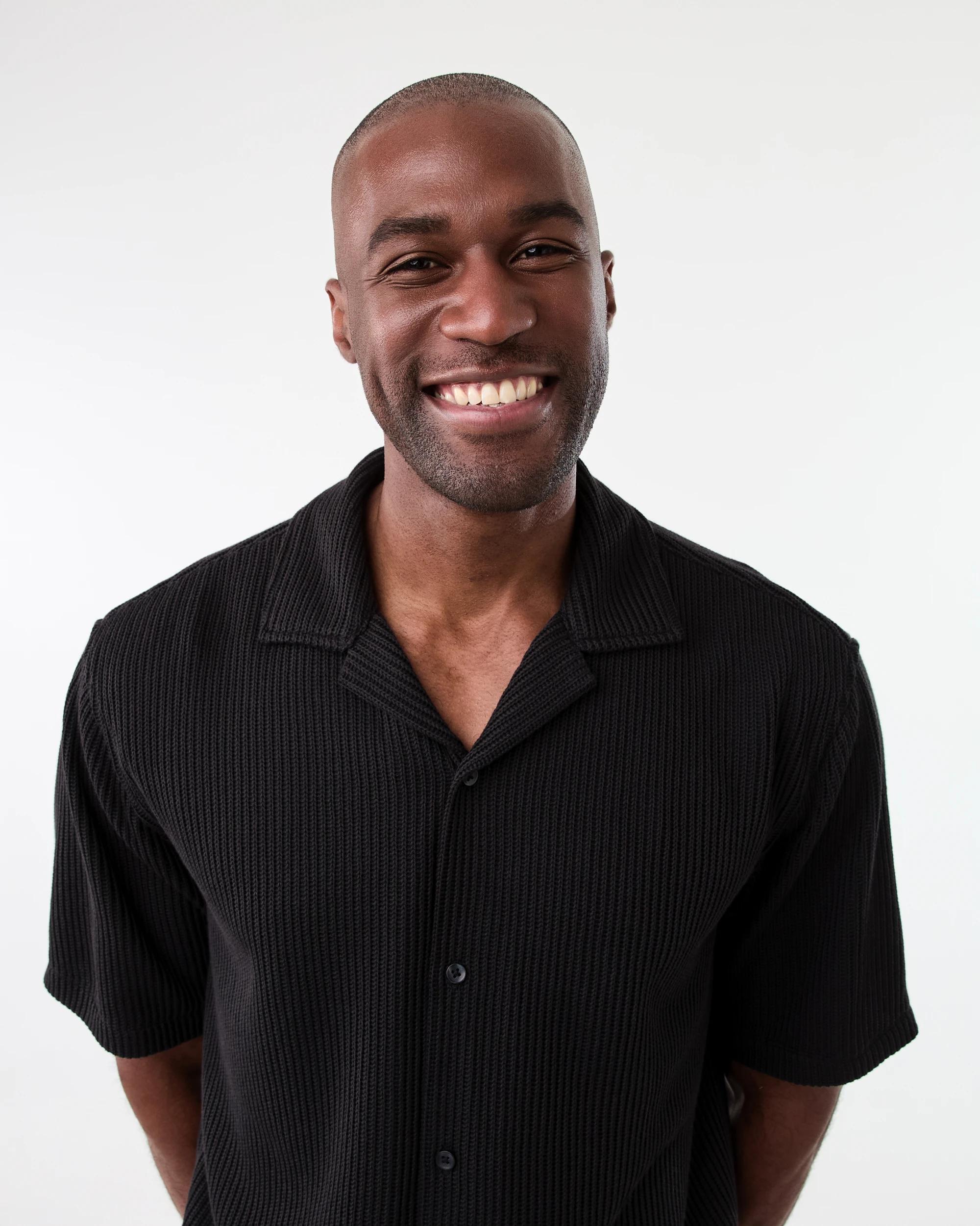 4 Short Sleeve Jacquard Knit Shirt Black, 4 of 6