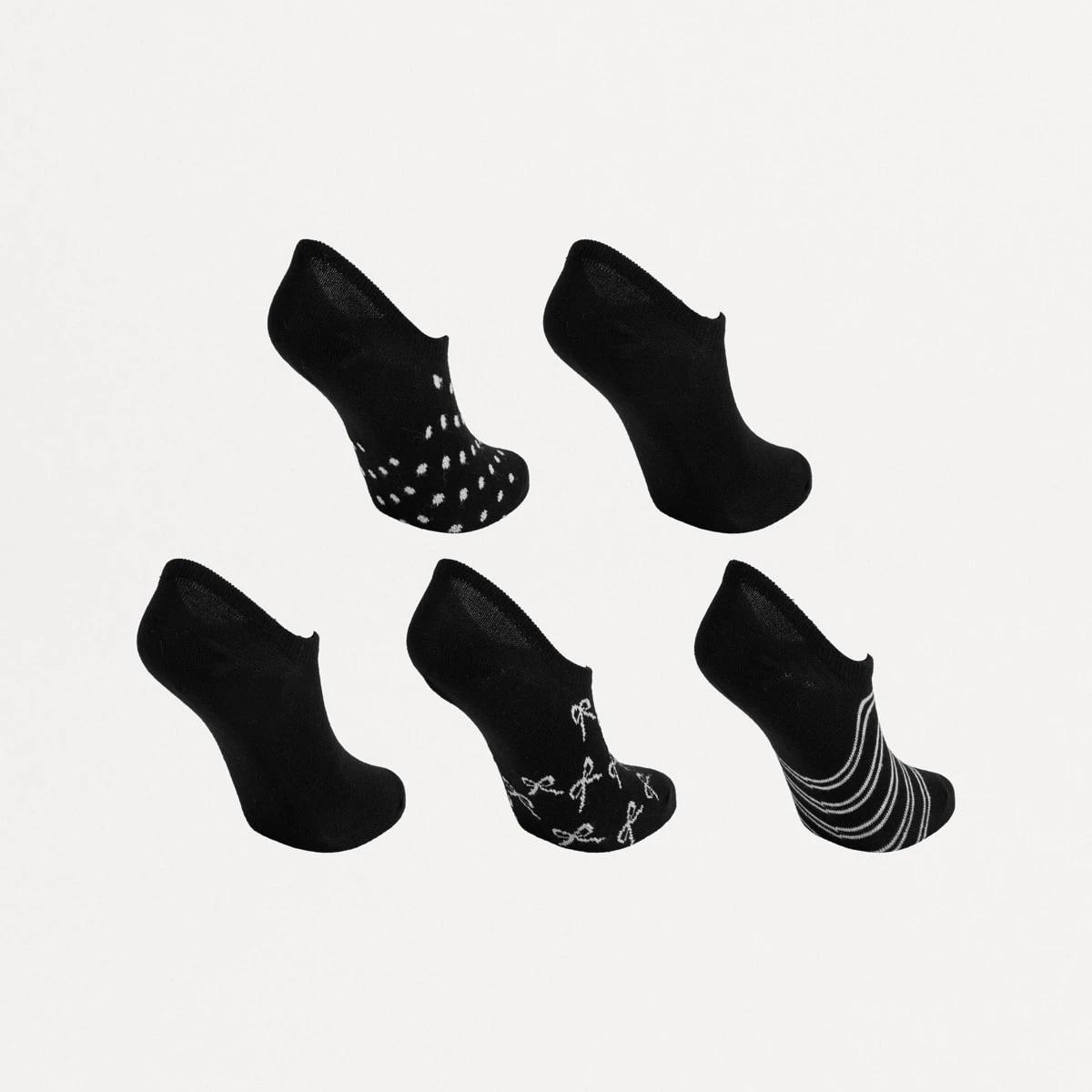 2 5 Pack Jacquard Sneaker Socks BLACK, 2 of 3