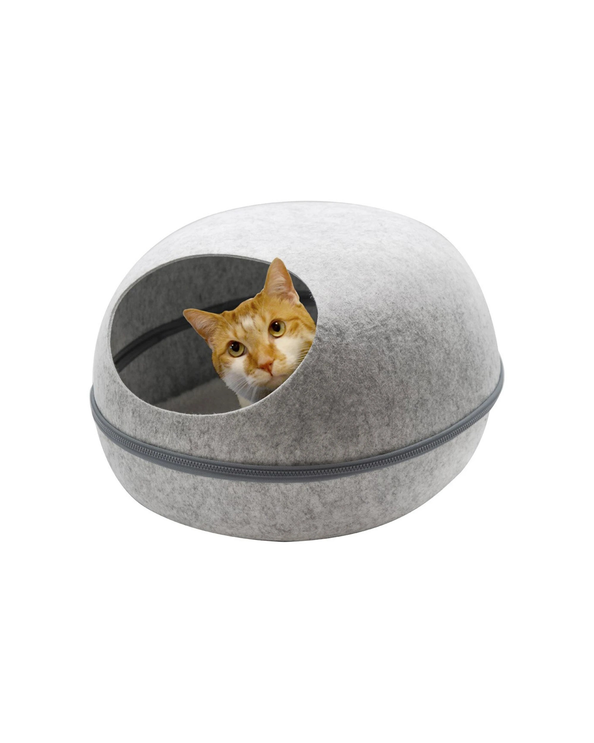 1 Paws & Claws 48x38cm Pets/kitten/cat Cave Bed W/ Washable Cushion Large - Grey, 1 of 3