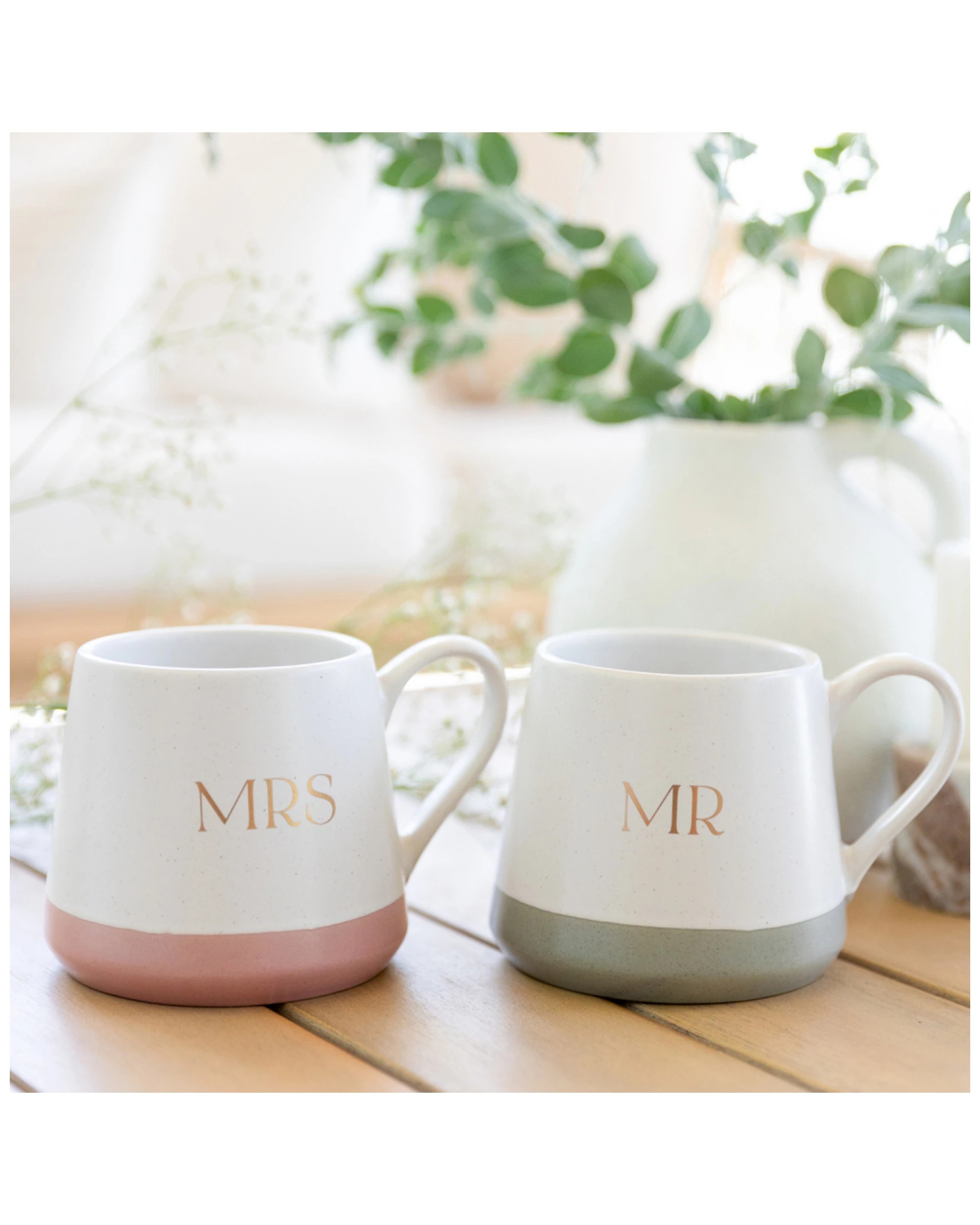 7 2pc Splosh Wedding Mr & Mrs 440ml Ceramic Mug Set W/ Handles Drinkware
 - Multi, 7 of 9