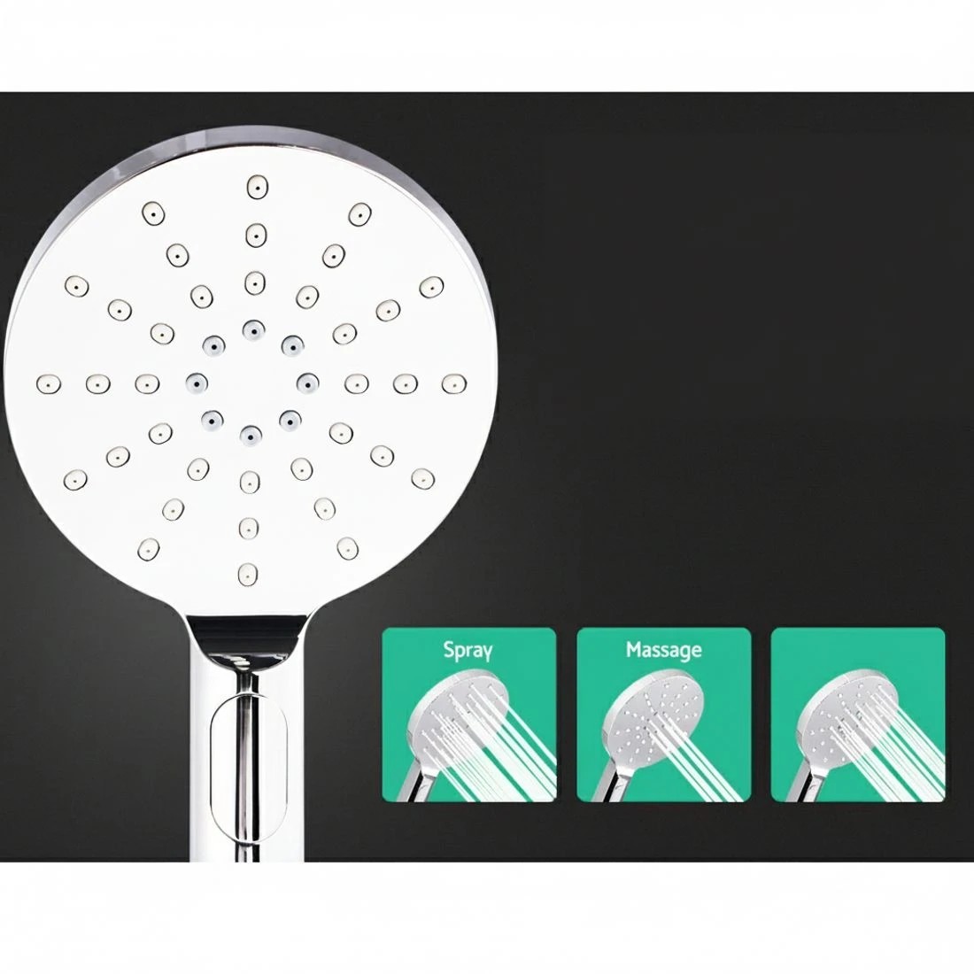 5 Cefito 9'' Rain Shower Head Set Handheld Round High Pressure - Silver, 5 of 5