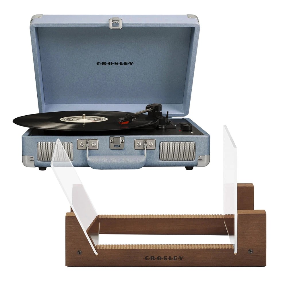 1 Crosley Cruiser Bluetooth Portable Turntable - Tourmaline  + Bundled Crosley Record Storage Display Stand - Assorted, 1 of 5