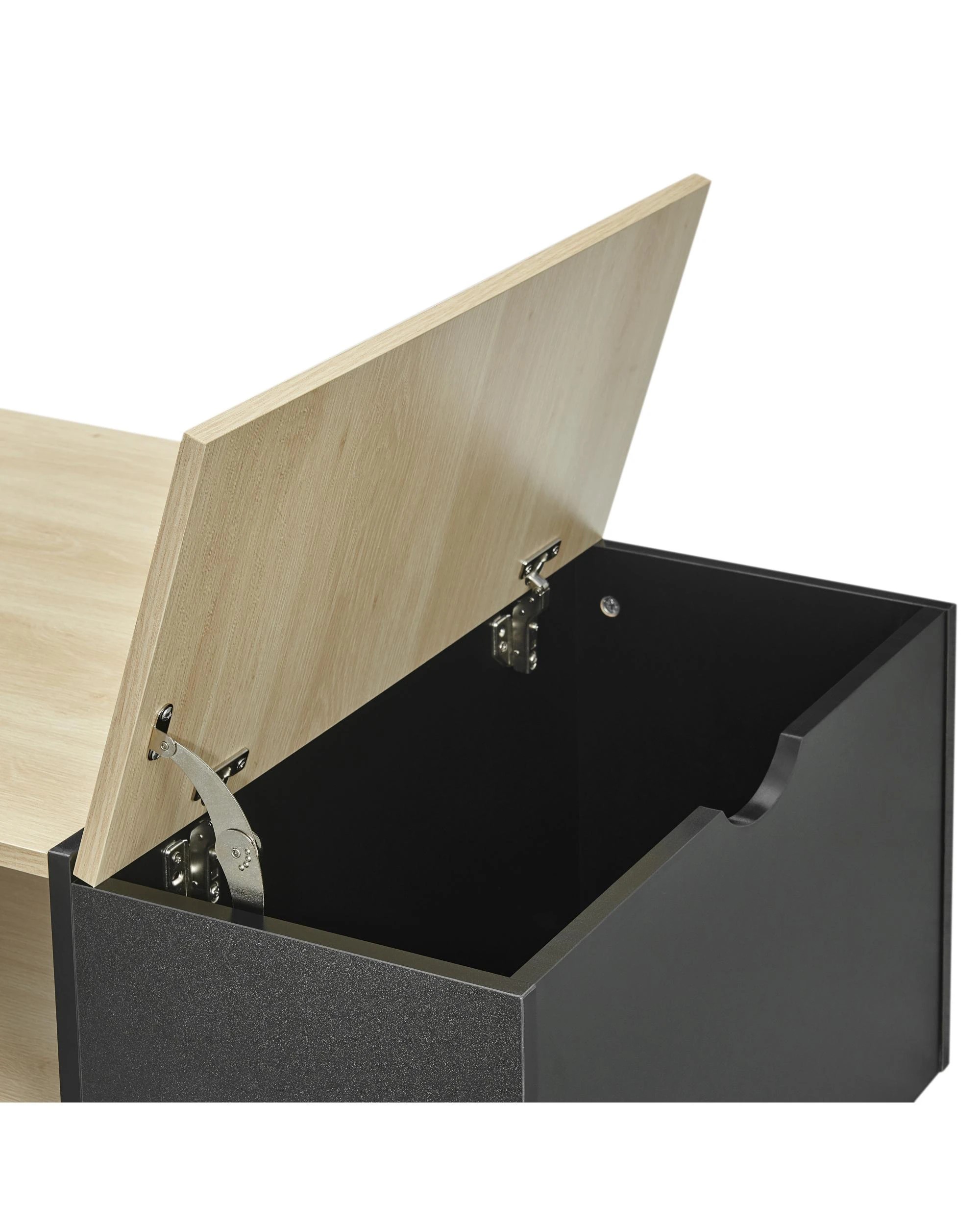 6 Kodu Coffee Table with Concealed Storage Compartment Oak Look - Black, 6 of 9