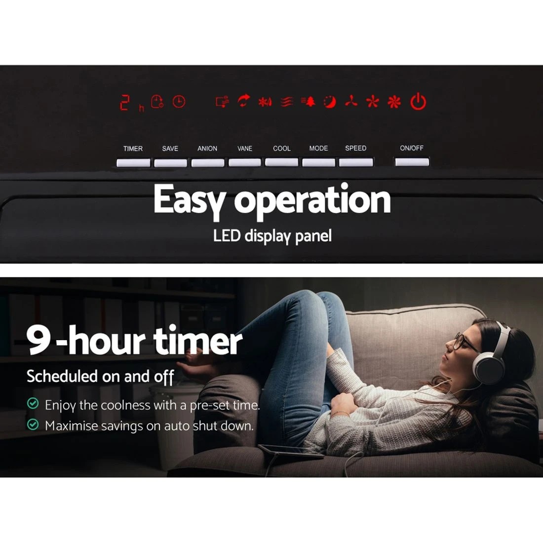 4 Devanti Evaporative Air Cooler Fan Conditioner 8L - White, 4 of 8