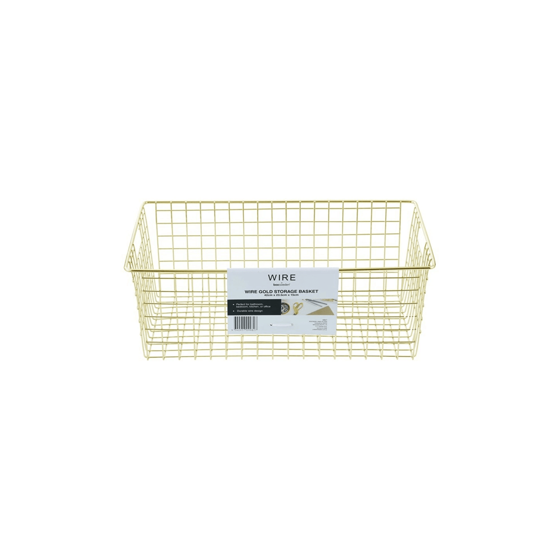 2 Boxsweden 40x15cm Wire Storage Basket Kitchen Bathroom Organiser Container
 - Gold, 2 of 4