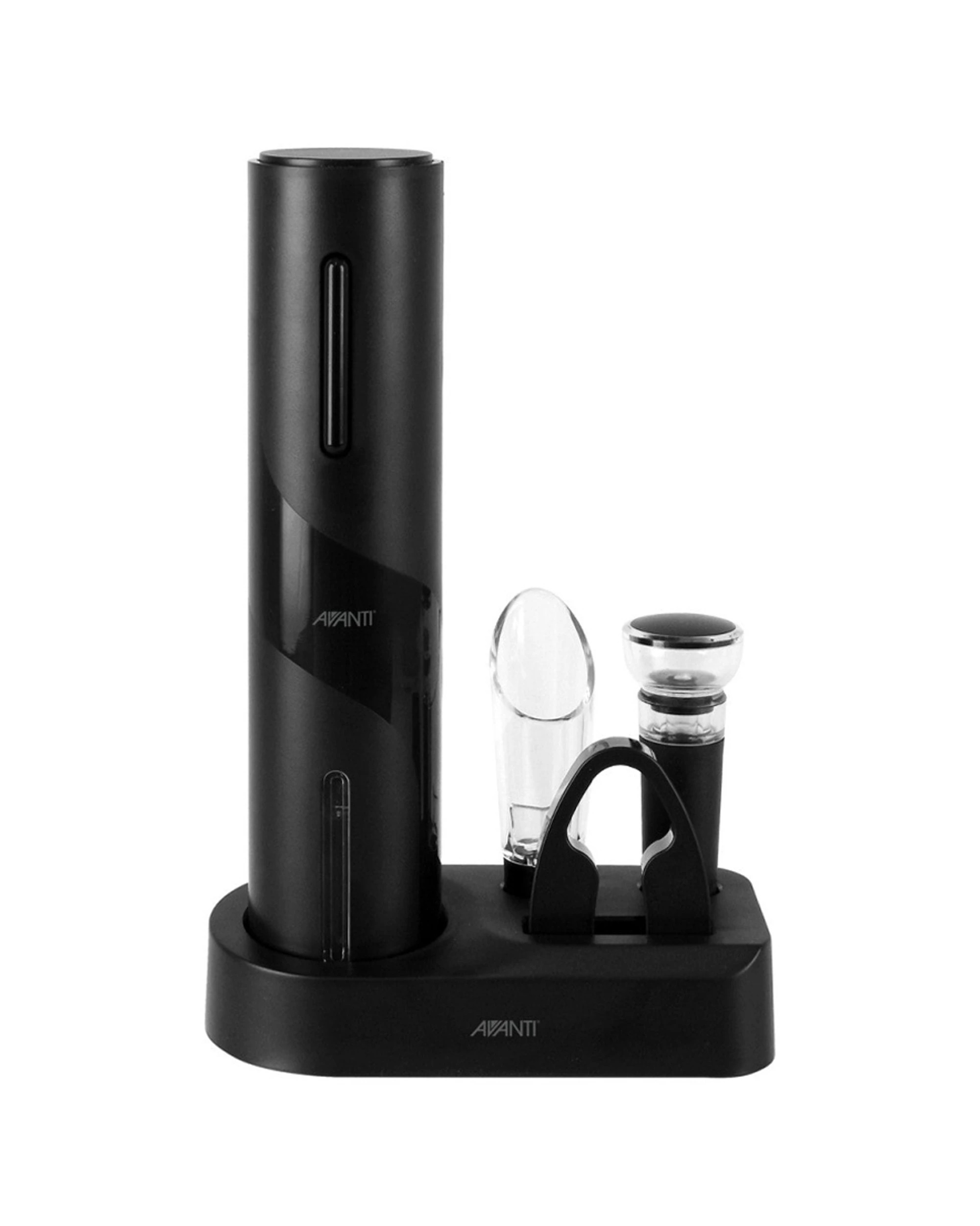 1 Avanti Wine Opening & Preserving Set Quiet Motor Cordless USB Rechargeable - Black, 1 of 6