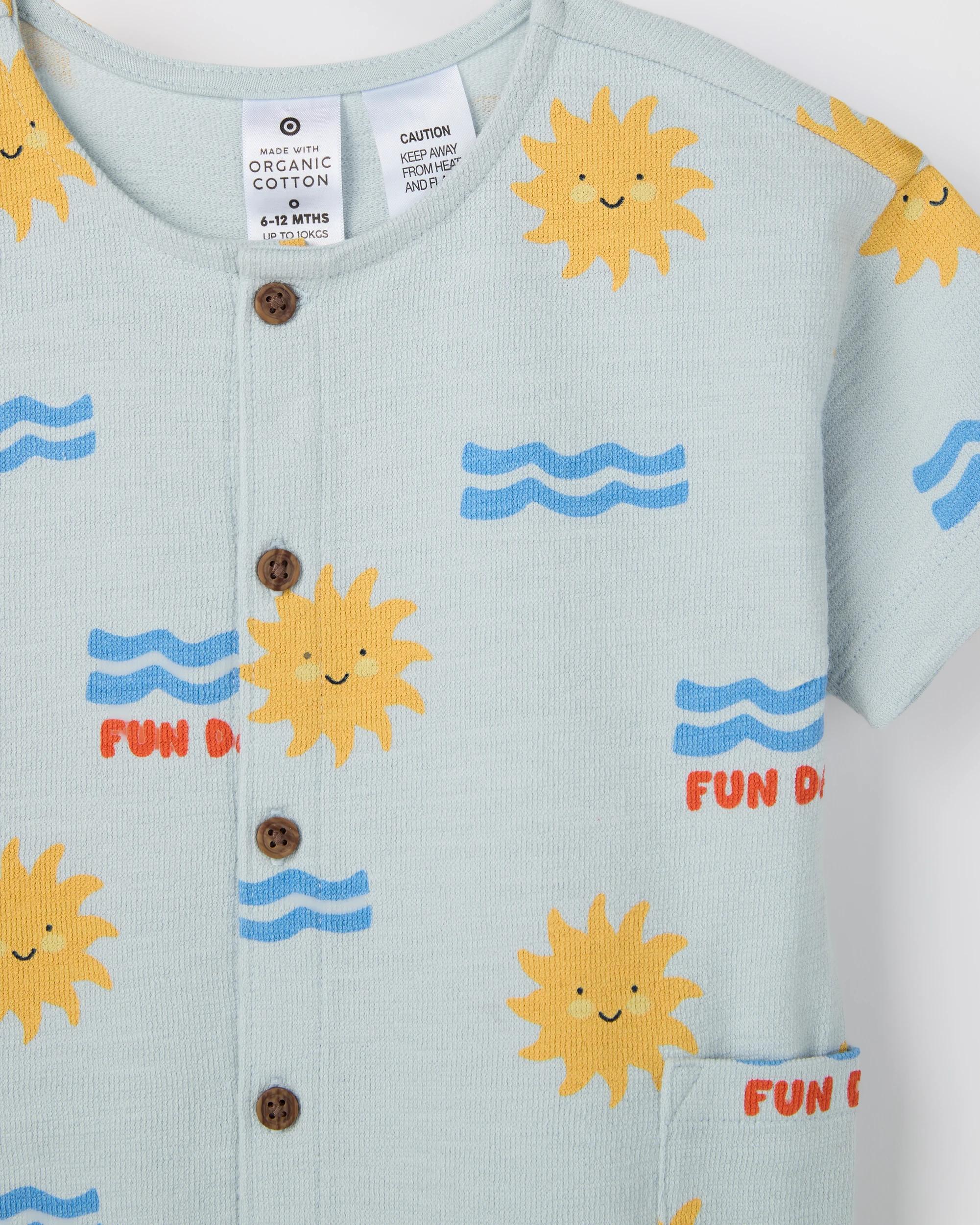 5 Target Baby Baby Organic Cotton Romper BLUE, 5 of 6