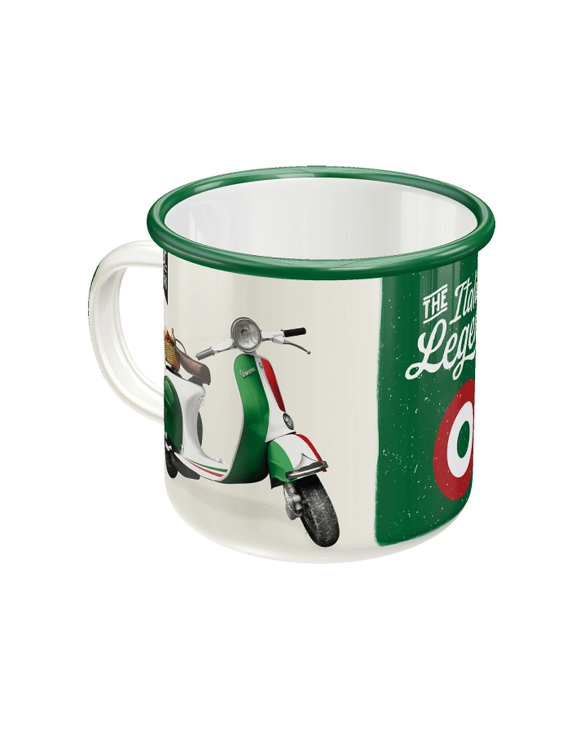 1 Nostalgic-Art Enamel Mug 360ml Mug - Vespa Italian Legend - Green, 1 of 4
