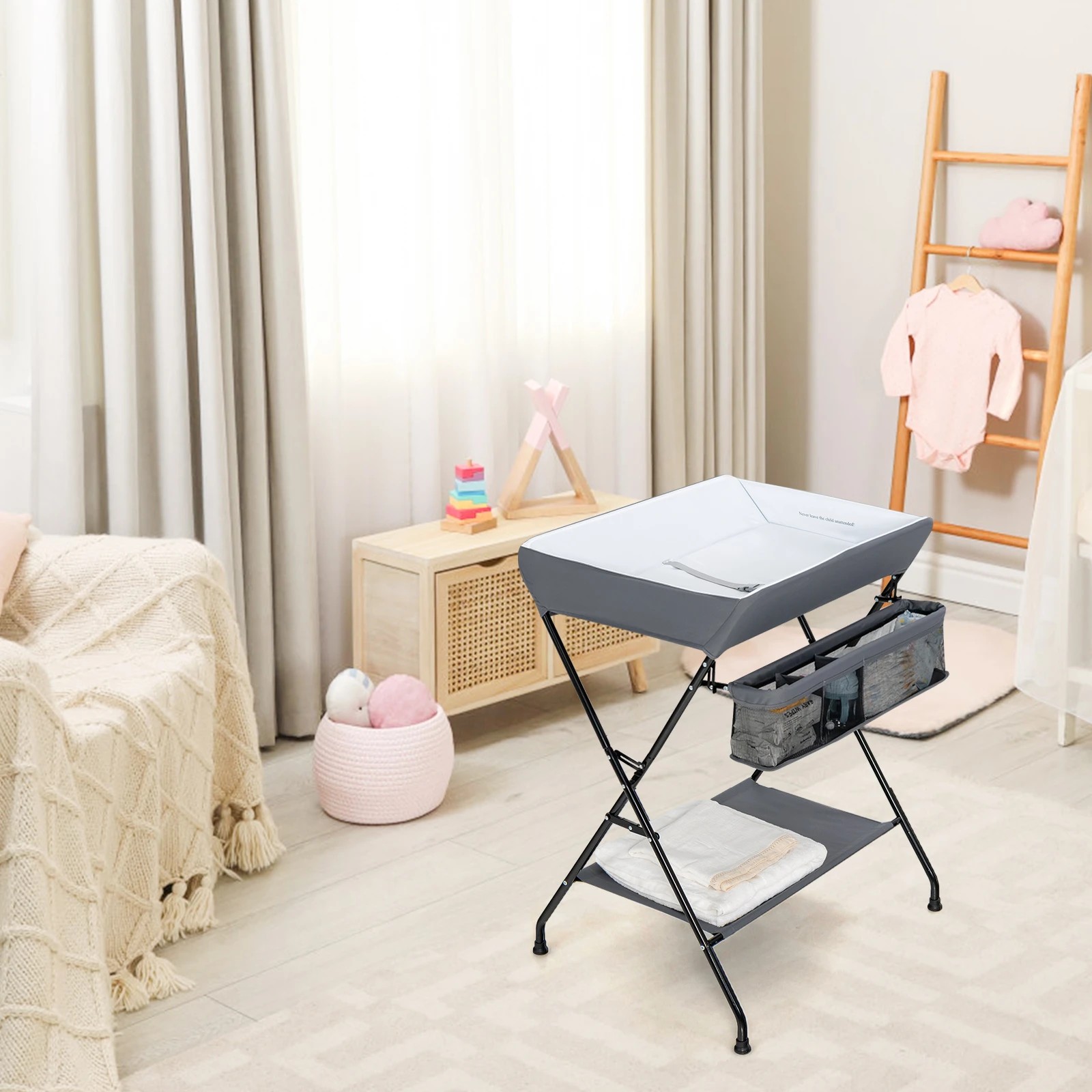 7 Costway Folding Change Table Nursery Organizer, 7 of 7