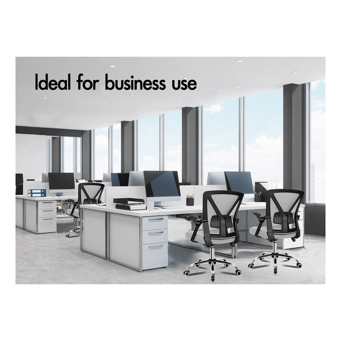 10 Alfordson Mesh Office Chair Executive Fabric Seat Gaming Racing Tilt Computer - Grey, 10 of 10