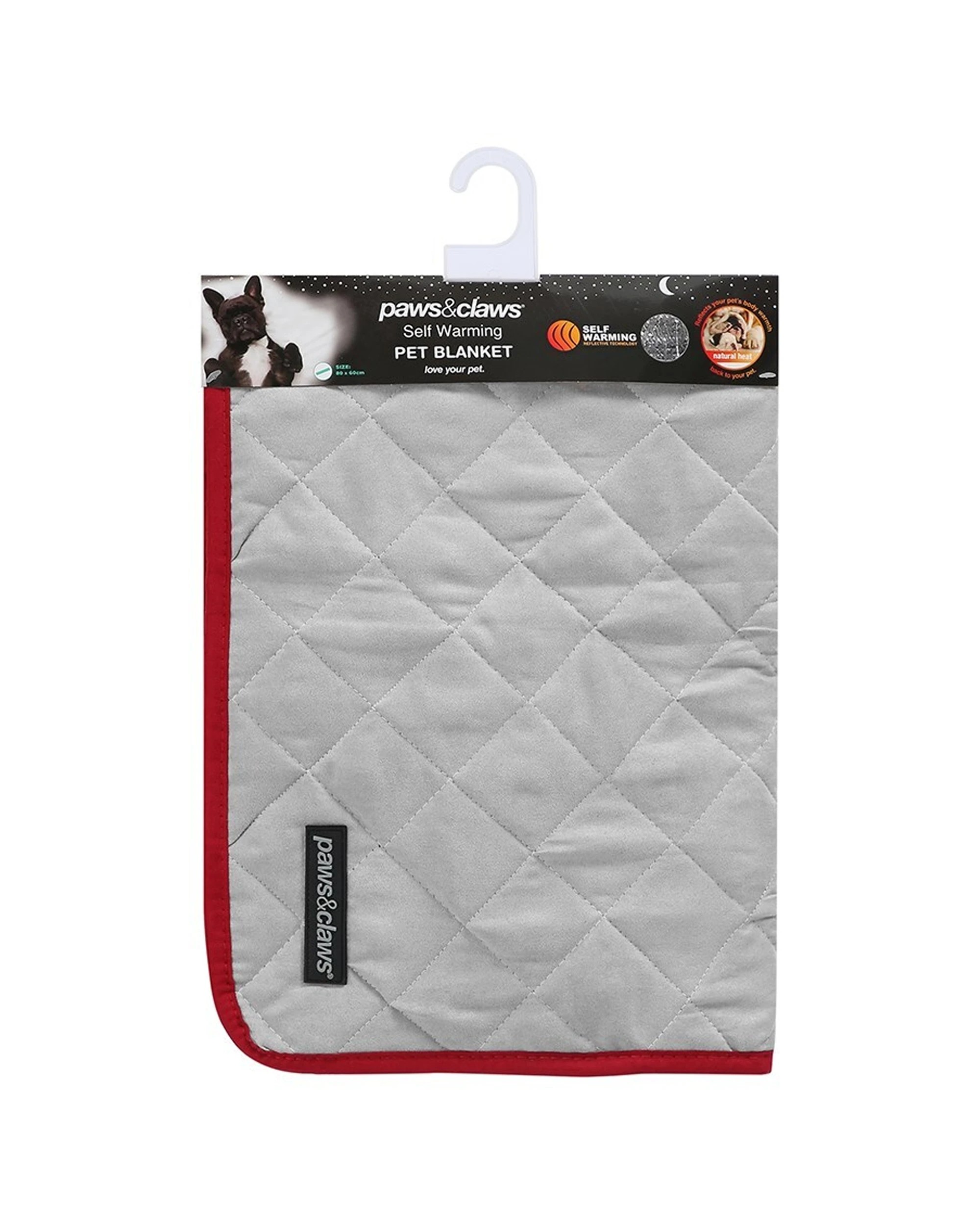 1 Paws And Claws Self Warming Thermal Insulated Dog Pet Blanket Charcoal 80x60cm - Grey, 1 of 6