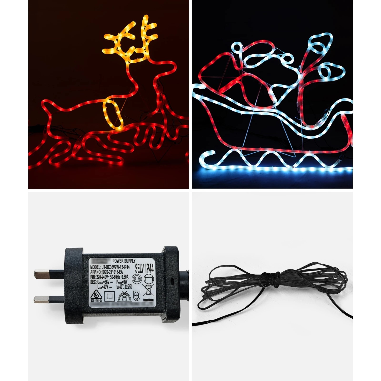 5 Tinseltown Christmas Light Led Motif Rope Lights Santa Riding 4 Reindeer Outdoor
 - Multi, 5 of 8